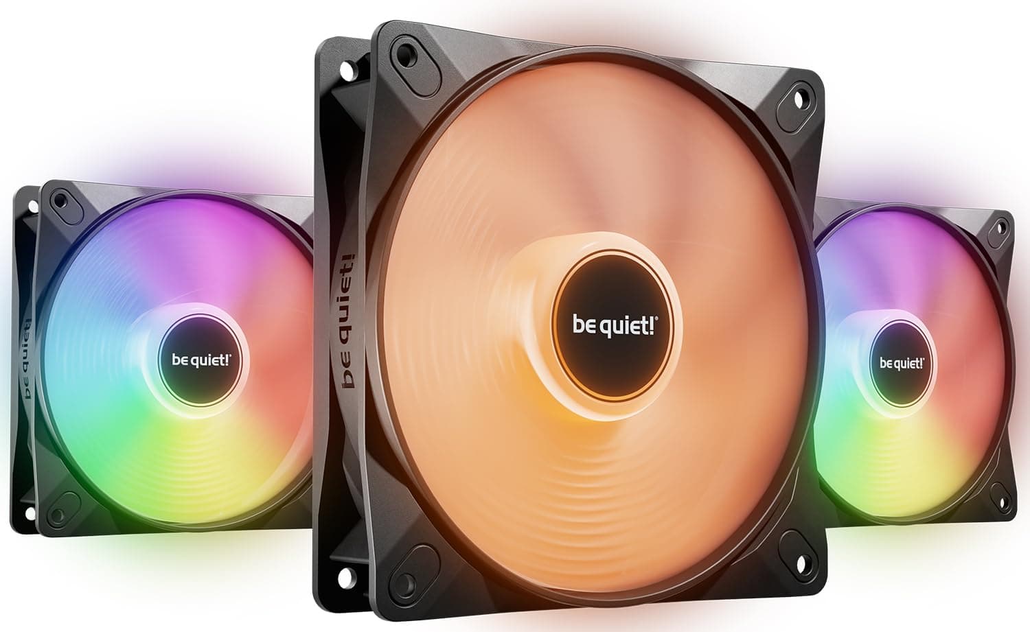 be quiet! Light Wings LX 120mm PWM Lüfter, Enthält 3 Lüfter, Beleuchteter Hub und mattierte Lüfterblätter, vielzählige Farben und Effekte, ARGB-Kabel mit Möglichkeit zur Reihenschaltung Bild 2