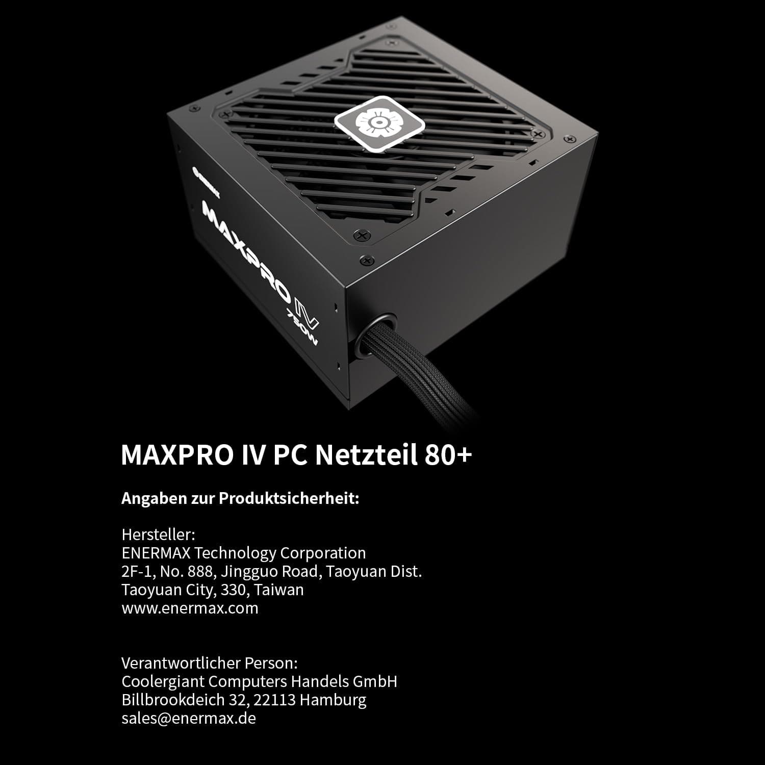 ENERMAX MAXPRO IV 550 Watt|Nicht-modulares ATX Gaming PC Netzteil|individuell Mesh-Sleeve Kabel|80 Plus|geräuscharmer 120mm Lüfter|jap. Kondensator mit 5-Fach Schutzschaltung|EMP550W 550W MAXPRO IV Bild 3