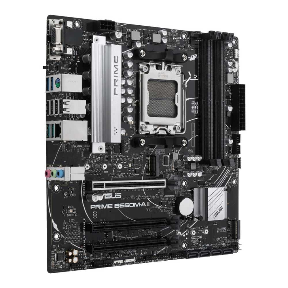 ASUS Prime B650M-A II-CSM Mainboard Sockel AMD AM5 (Ryzen 7000, mATX, DDR5, PCIe 5.0, 2.5GB Ethernet, DisplayPort, HDMI, VGA, USB 3.2, BIOS Flashback, Aura Sync) Bild 2