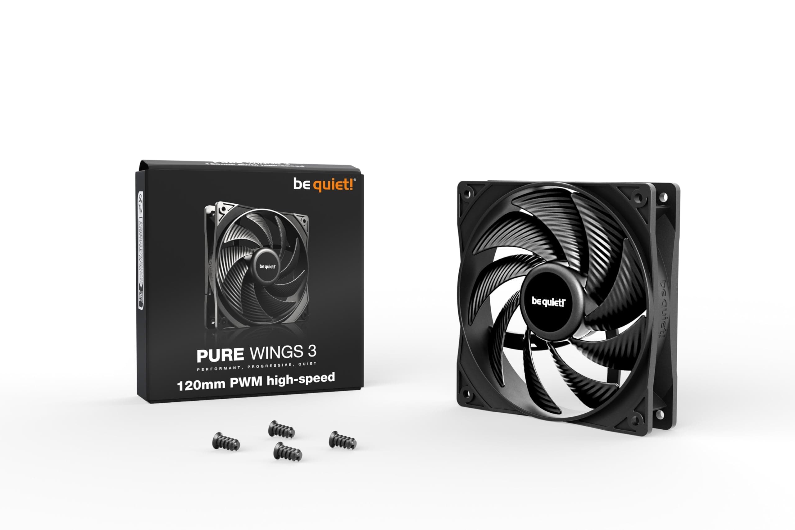 be quiet! Pure Wings 3 120mm PWM high-speed Lüfter, hohe Höchstgeschwindigkeit, niedrige Mindestdrehzahl, optimierter Lüfterrahmen, außergewöhnlich hoher Luftdruck, sehr leiser Betrieb, Rifle, BL106 Bild 5