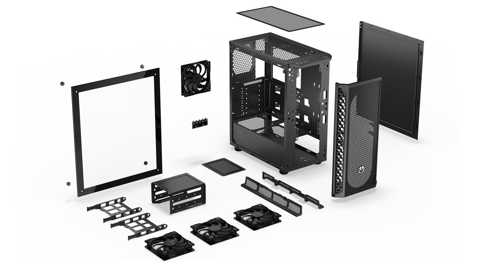 ENDORFY Signum 300 Air PC Gehäuse ATX mit Tempered Glass, 4X Stratus 120 PWM, Mesh Front, Unterstützung für 360 mm Radiator, GPU bis 350 mm, Schwarz Signum 300 Air (4x120mm fans) Bild 5