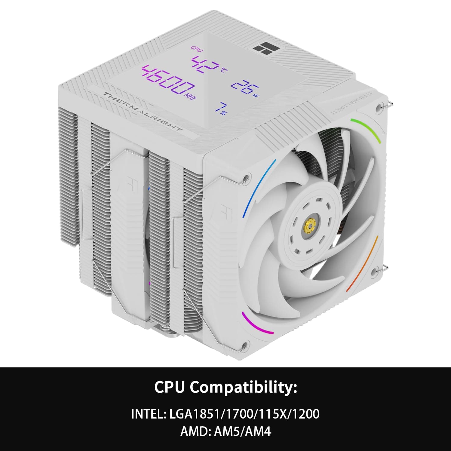 Thermalright Phantom Spirit 120 Digitaler Schnee-CPU-Luftkühler, 7 Heatpipes CPU-Kühler, Dual 120 mm PWM-Lüfter, magnetische Anziehungskraft, digitale Bildschirmabdeckung, für AM4/AM5/Intel LGA1700 Bild 3