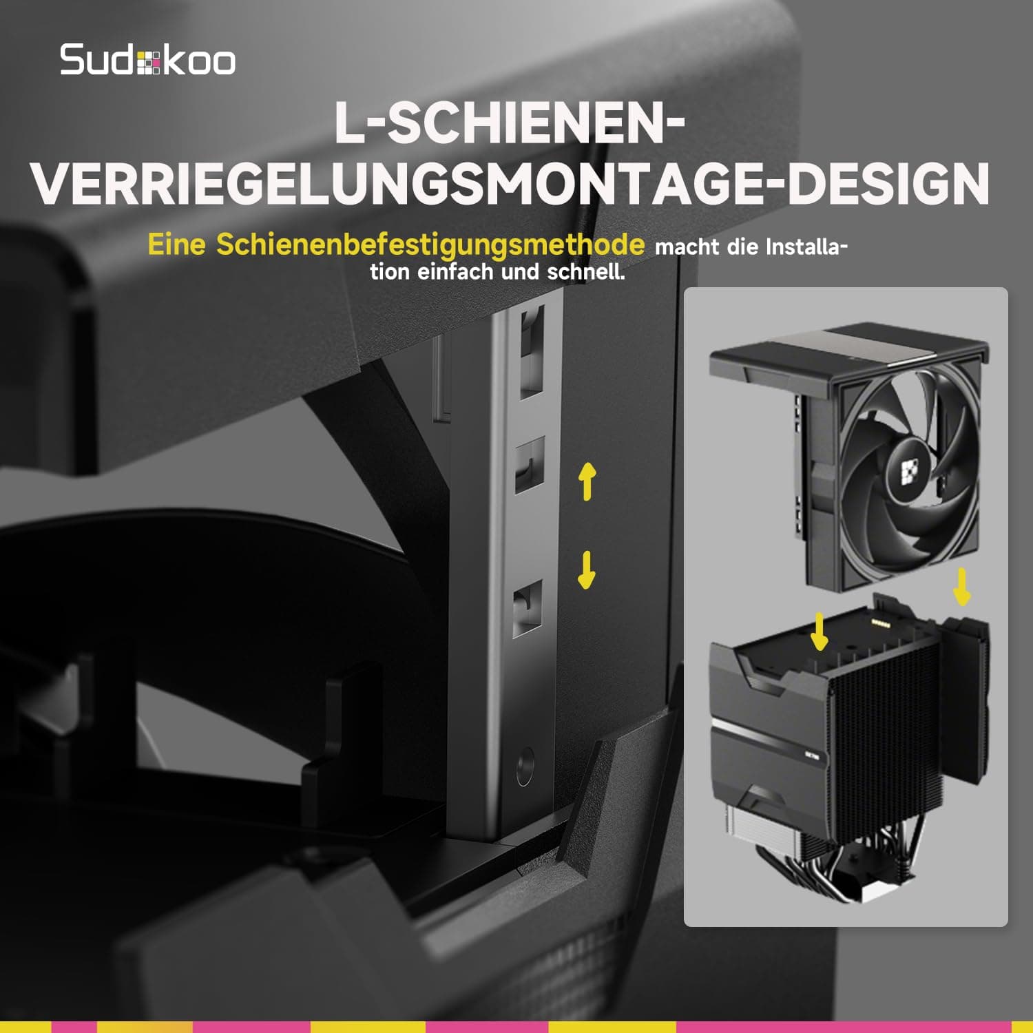 Sudokoo SK700 CPU Kühler AM5: PC Lüfter 120mm &7 Heatpipes für AM5 Exklusiv - CPU Cooler mit 120mm Lüfter & Single Tower - CPU Luftkühler van Volle RAM-Freiheit, 5 Jahre Garantie SK700 Schwarz Bild 5