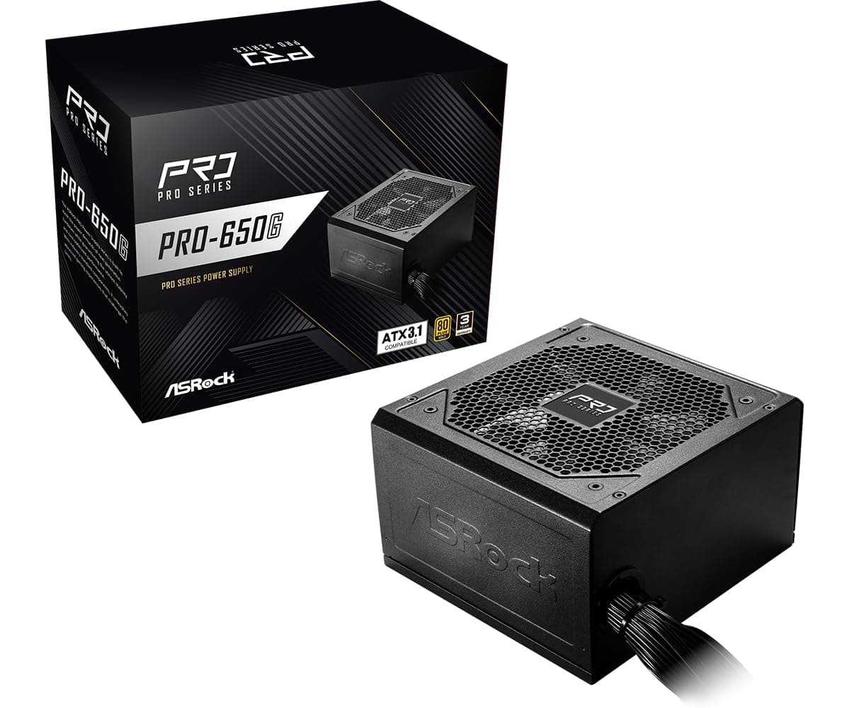 ASRock PRO-650G, 650W, ATX 3.1, 80 Plus Gold, 120mm Lüfter, 100-240V, 14x15x8.6cm Bild 3
