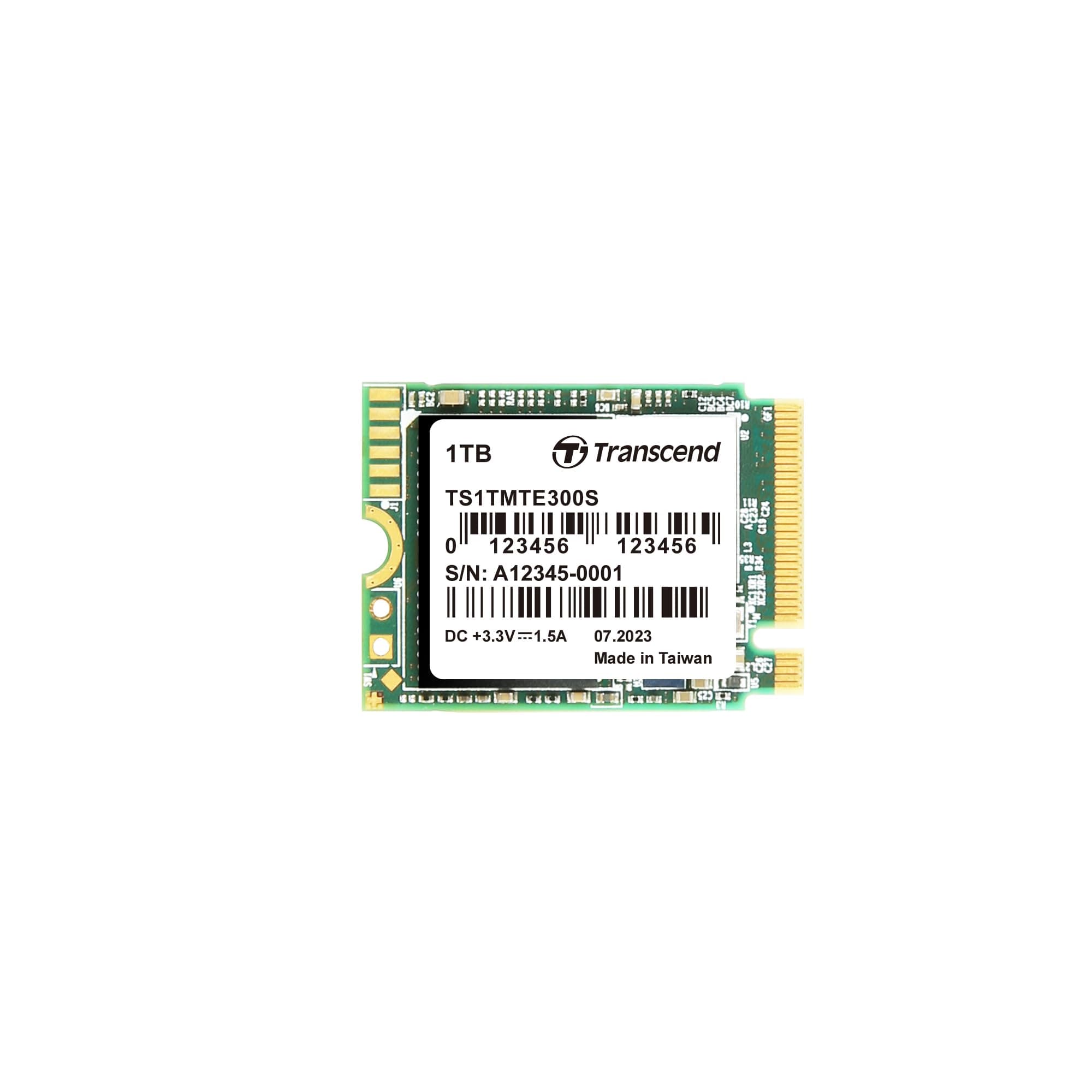 Transcend MTE300S 1TB M.2 2230 NVMe PCIe Gen3x4, 3D TLC, DRAM-Less, Bis zu 2,000/1,650 mb/s, Interne SSD für Gaming-Handhelds, Ultrabooks und NUC Bild 2