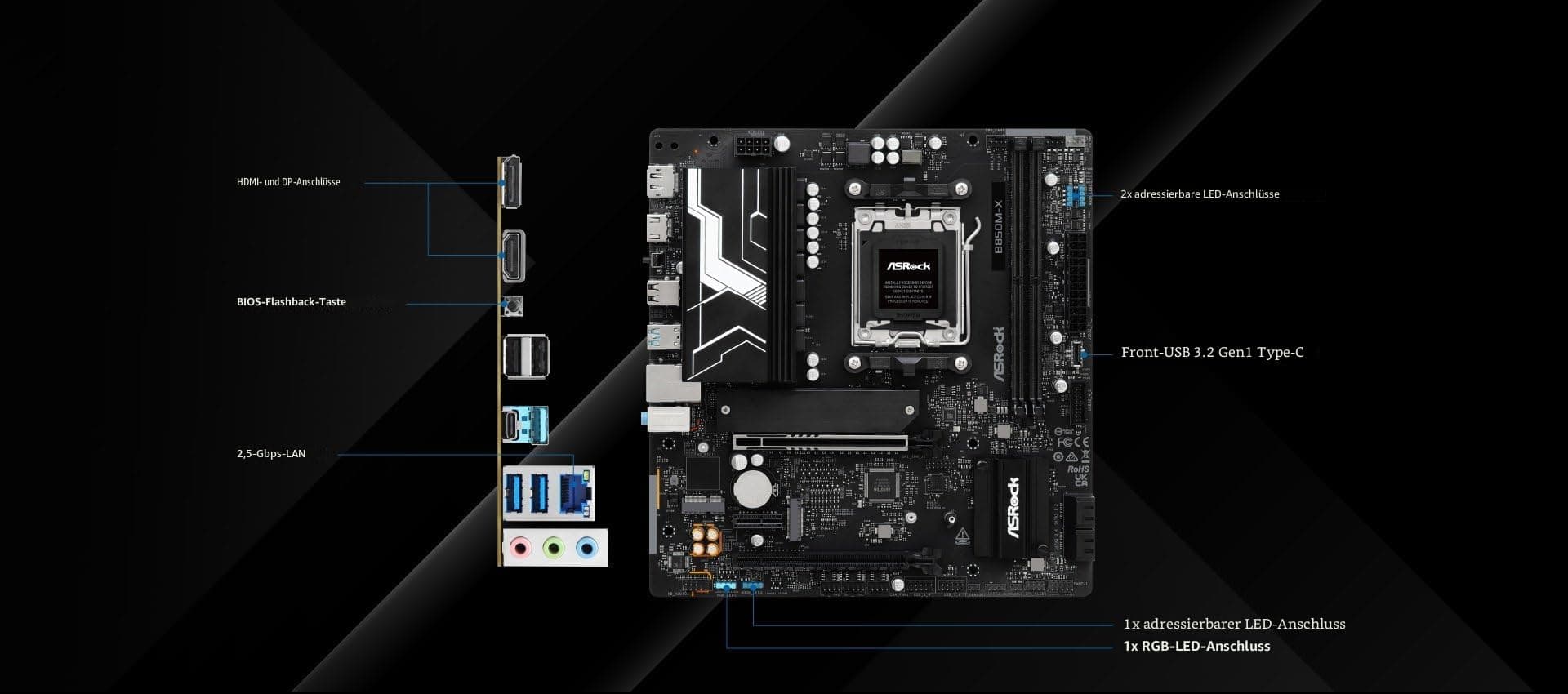 ASRock B850M-X R2.0 AM5 mATX HDMI/DP DDR5 (90-MXBSG0-A0UAYZ) Bild 5