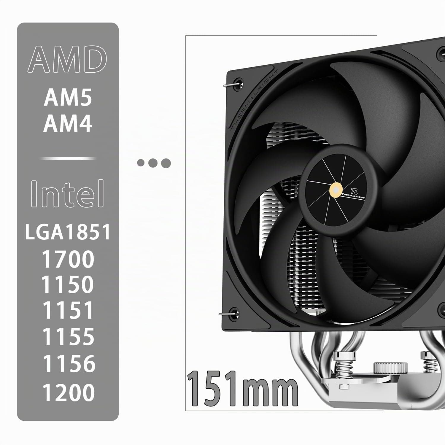 TR-Thermalright Assassin X 120 Digital schwarzer CPU-Kühler, 4x6mm Wärmerohre, 120mm CPU-Lüfter-2000U/min, Digital Display Board Top Cover, für AM5/AM4, Intel lga1851/1700, Schwarz Assassin X 120 Digital Black Bild 5
