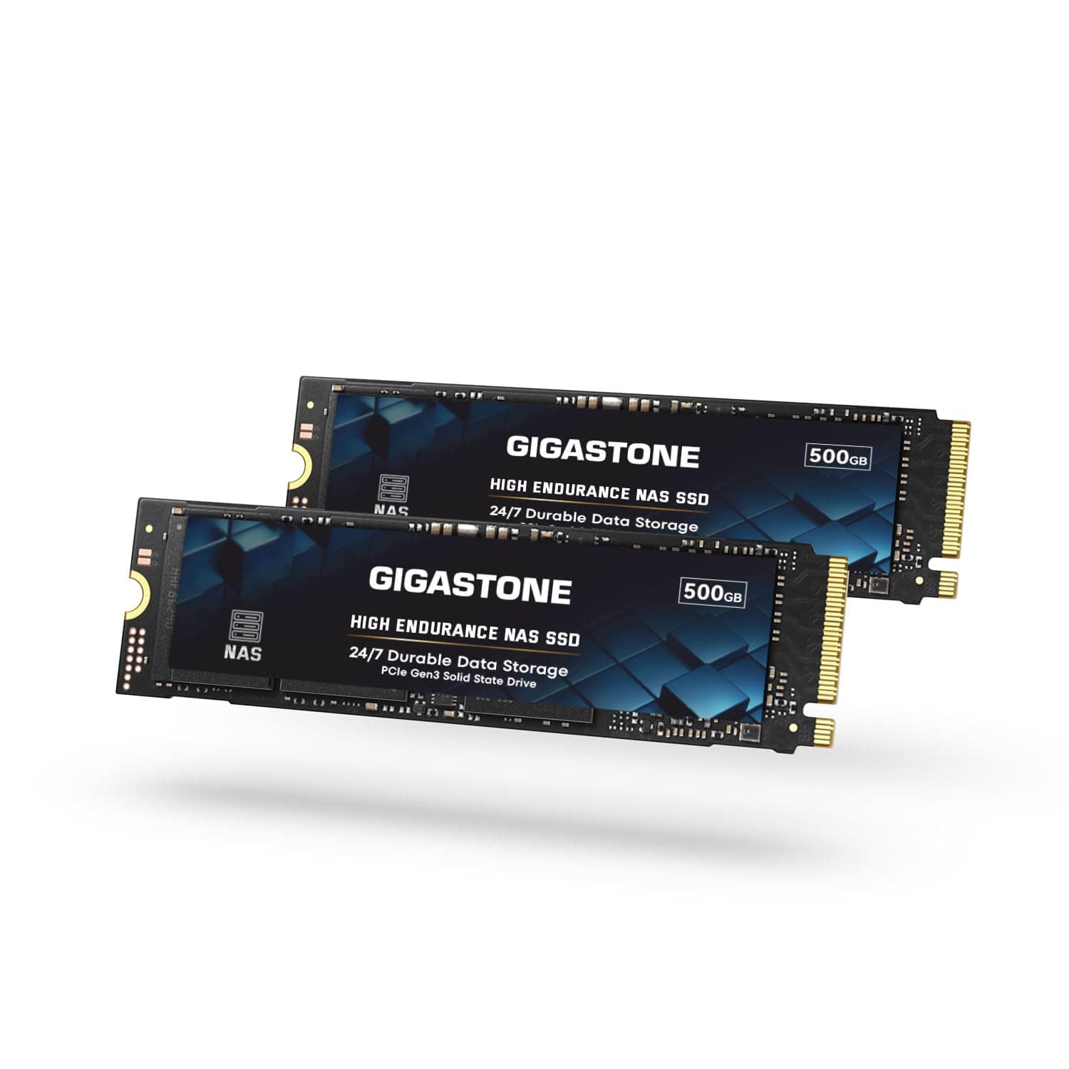 Gigastone SSD 500 GB (2er-Pack) M.2 NAS SSD 24/7 High Endurance Cache für Network Attached Storage Business Data Center Personal Cloud PCIe 3.0 NVMe NAS internes Solid-State-Laufwerk Gen3 NAS 500GBx2