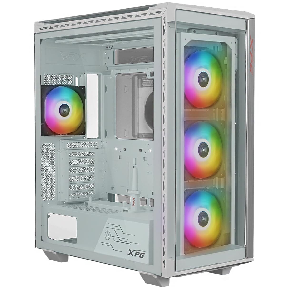 XPG BATTLECRUISER II ST E-ATX 4 Fan ARGB gehärtetes Glas, weiß, BATTLECRUISERIIST-WHCWW Bild 2