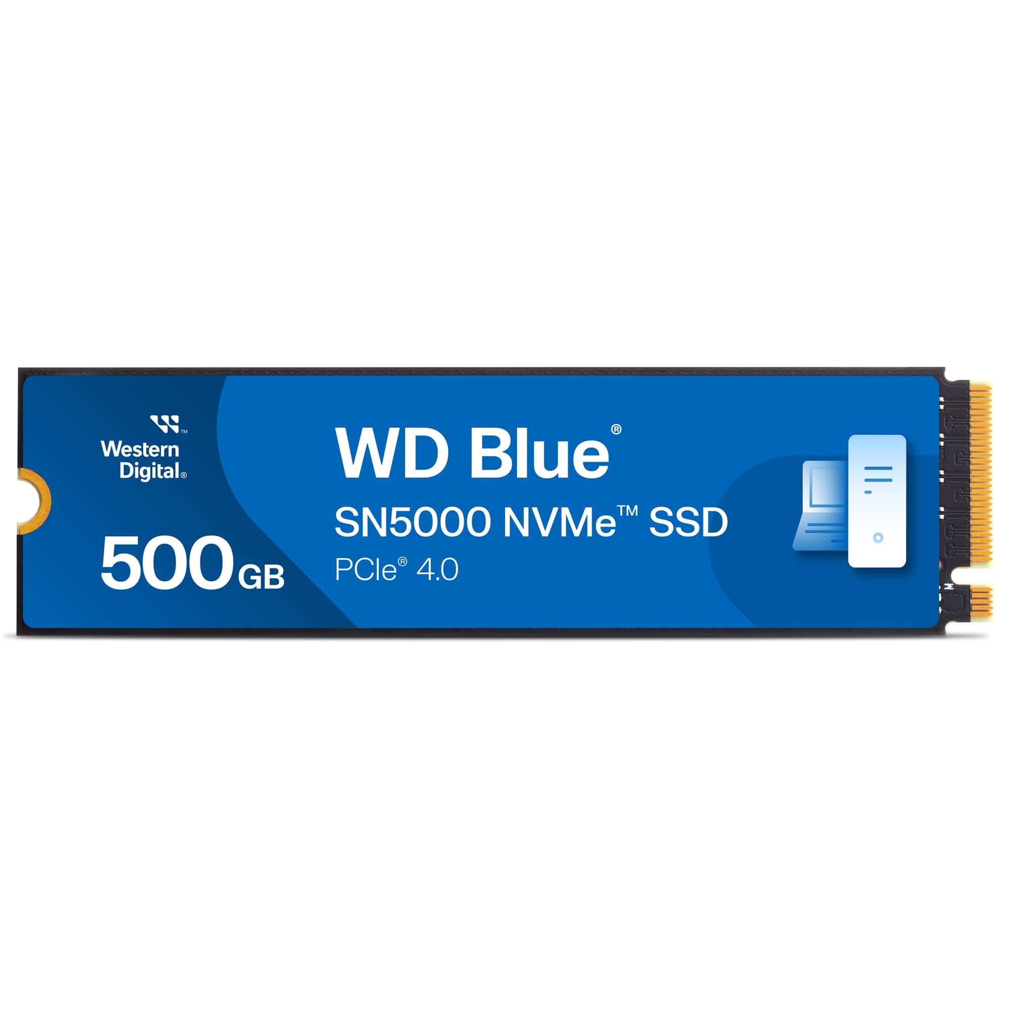 WD Blue SN5000 NVMe SSD 500 GB interne SSD (Geschwindigkeiten von bis zu 5.000 MB/s/4.000 MB/s Lesen/Schreiben, 300 TBW, Western Digital nCache 4.0, Acronis True Image for Western Digital)