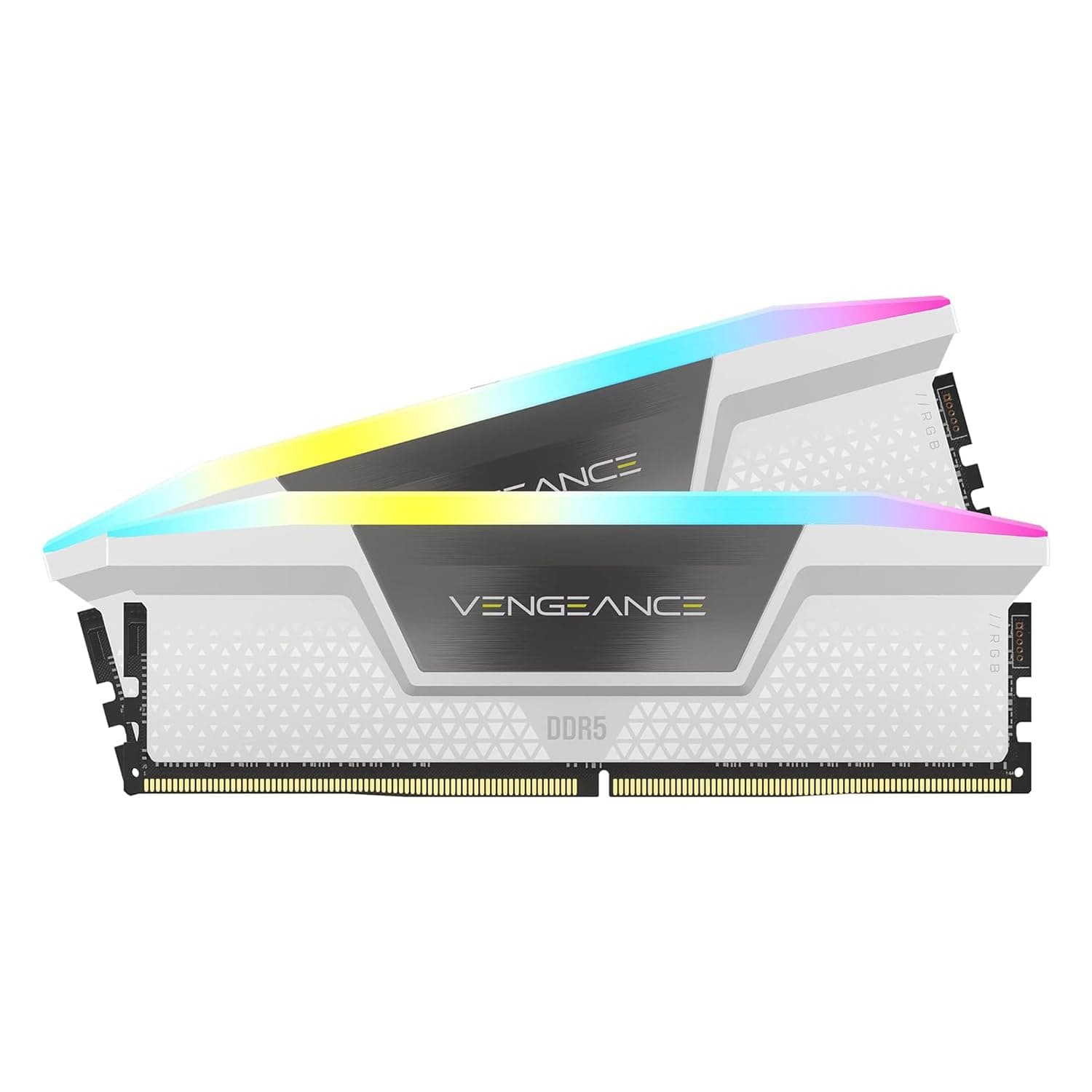 CORSAIR Vengeance RGB DDR5 RAM 32GB (2x16GB) Bis zu 6000MHz CL30 Intel XMP 3.0 Desktop-Arbeitsspeicher – Weiß (CMH32GX5M2B6000C30W) Bild 2