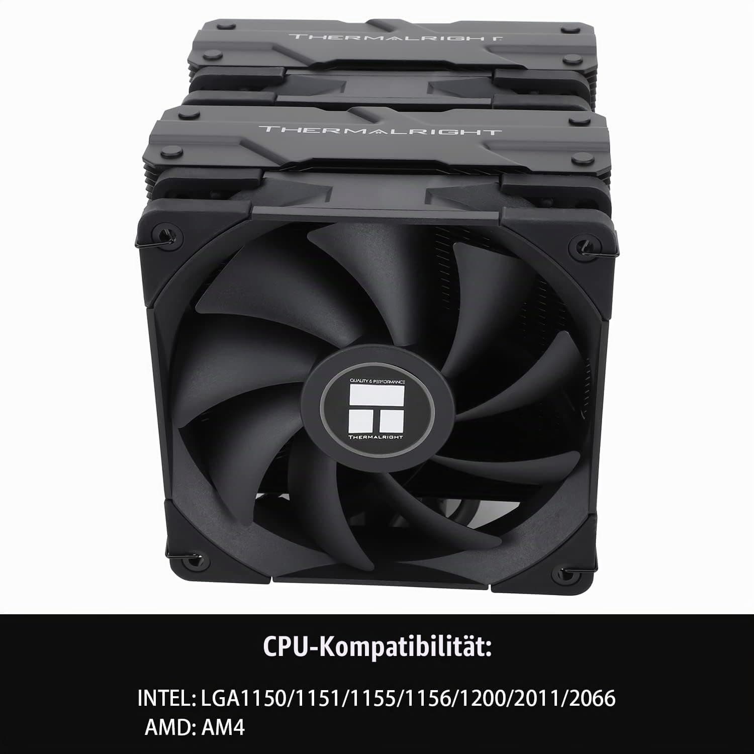 Thermalright Peerless Assassin 120 Black CPU-Luftkühler, 6 Heatpipes, zwei 120mm C12B PWM Lüfter, Aluminium-Kühlkörperabdeckung, AGHP-Technologie, für AMD AM4/Intel LGA 1700/1150/1151/1200/2066/2011 PA120 BLACK Bild 5