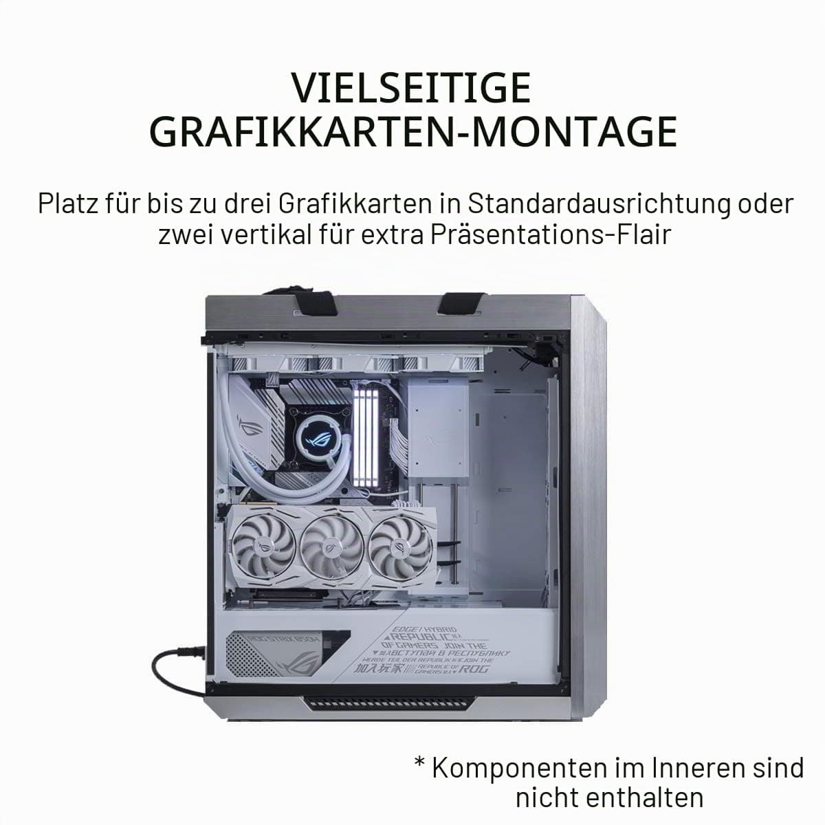 ASUS ROG Strix Helios White Edition Gaming Gehäuse (RGB, EATX/ATX, GPU, Aluminium, Aura Sync, 420mm-Radiatorunterstützung) weiß Bild 7