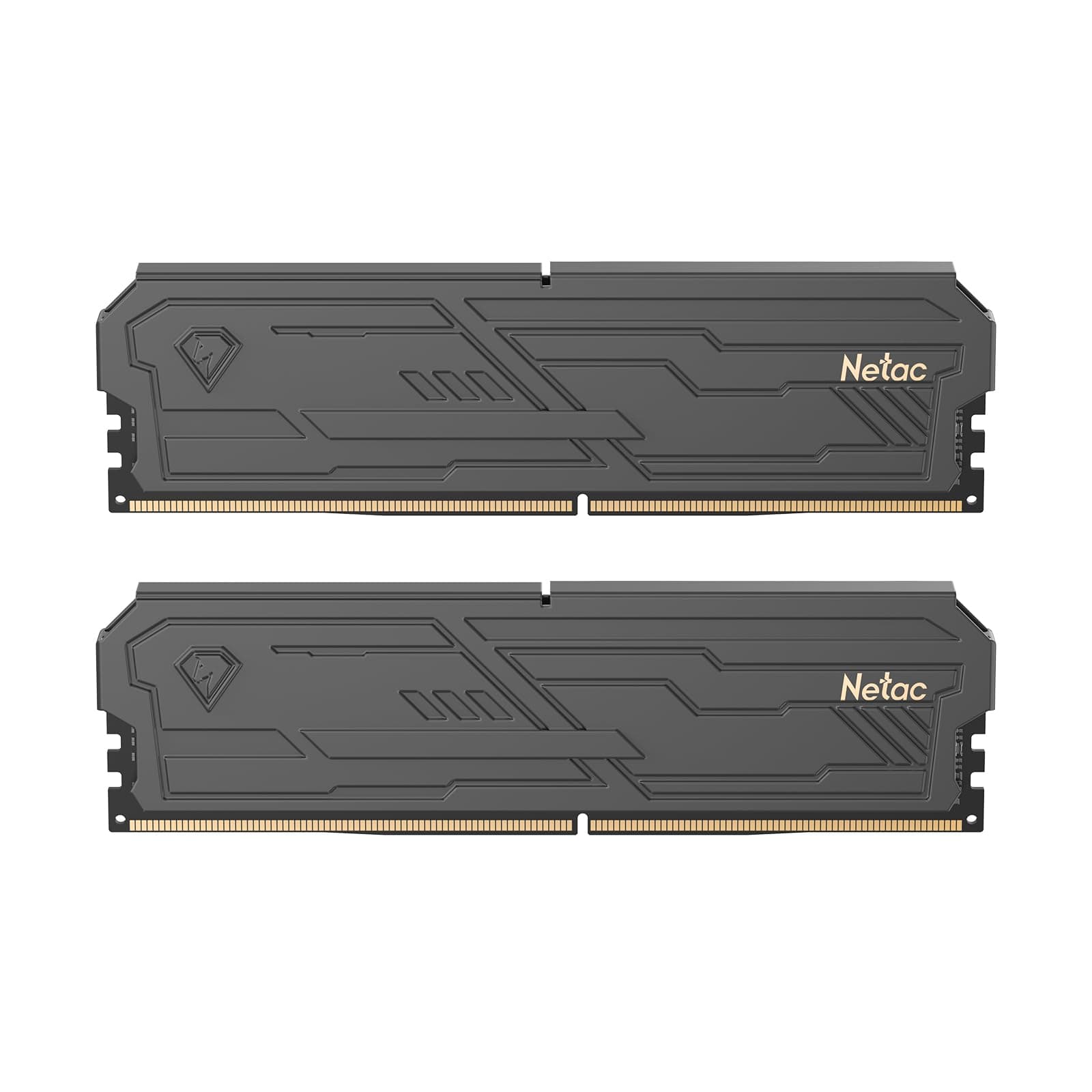 Netac DDR4 RAM 32GB Kit (2x16GB) 3200MHz DRAM 288-Pin UDIMM Desktop-Speicher CL16-20-20-40 1.35V Intel XMP 2.0 Computer-Speicher-Schwarz 2×16GB