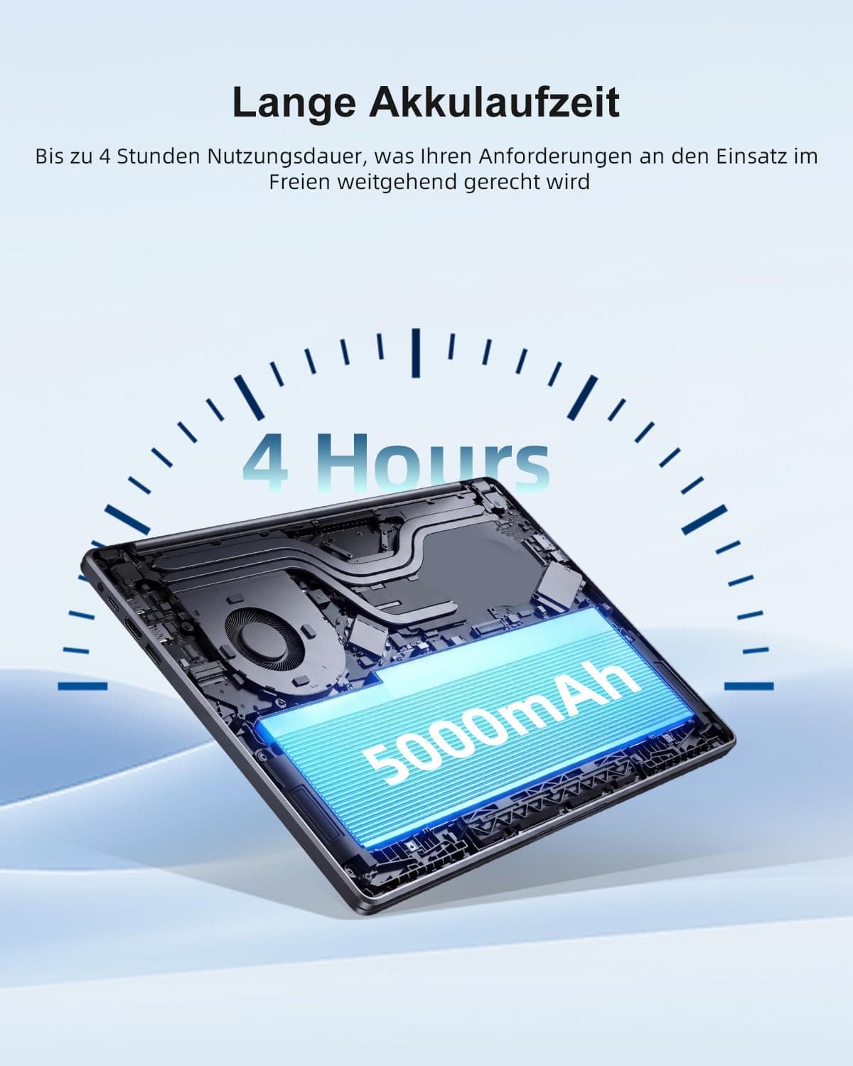 Ninkear A15 Ultradünn Laptop, AMD Ryzen 5 3500U, 16GB DDR4, 512GB SSD, 15.6" Ultragroß Display, WiFi 5 & BT 5.2, Lange Arbeitszeiten Ausreichende Schnittstellen Laptop – Für Arbeit & Treffen Silber A Bild 6