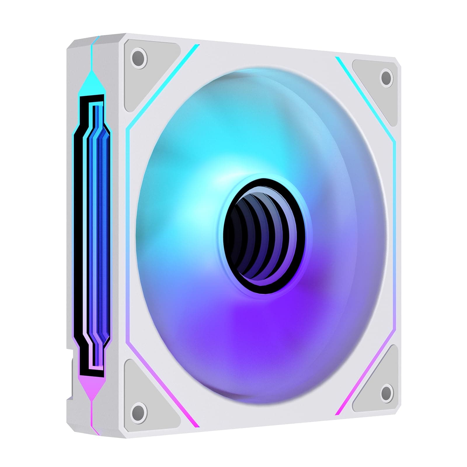 TZMRIT Prism 4 Pro RGB Lüfter 120mm Schwarz,5V 3PIN Motherboard Synchronisierbarer 4PIN Spiegel PWM ARGB PC Gehäuse Lüfter (White, Reverse-3PCS) White Reverse-3PCS Bild 2