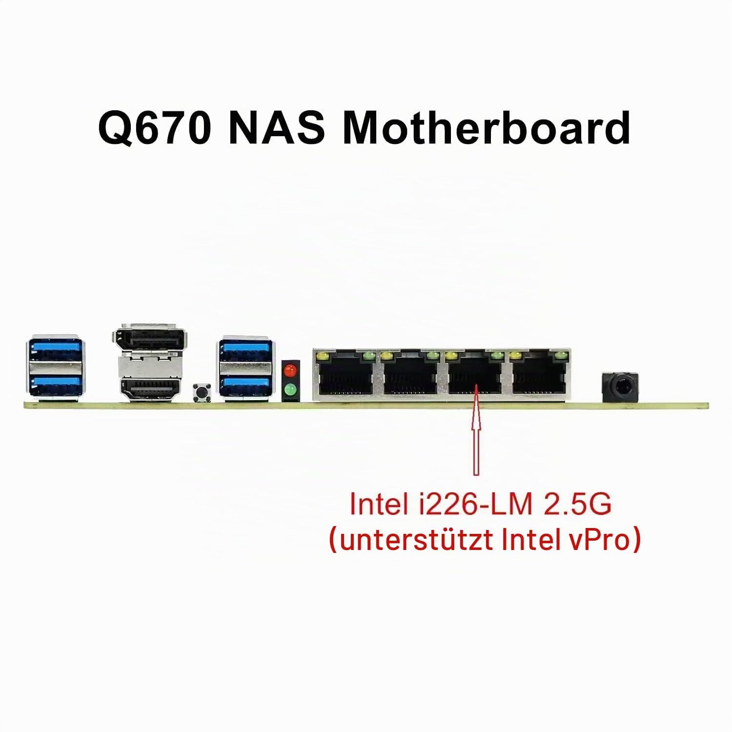 Q670 Mini-ITX NAS Mainboard - Intel 12./13./14. Gen LGA1700-8-Fach Laufwerksaufnahme - 8X SATA + 2X NVMe - 4X 2.5G LAN - DDR5 & PCIe x4 - Firewall-Unterstützung - Heimserver/Rechenzentrum No CPU No Ram No HD Q670 vPro Radiator Bild 7