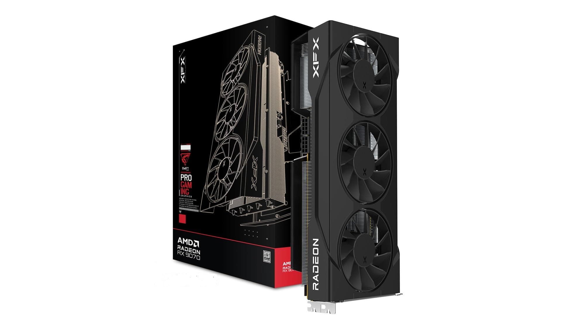XFX Swift AMD Radeon RX 9070 GRE Triple Fan Gaming Edition mit 12 GB GDDR6 Speicher, HDMI, 3 DisplayPort Ports und AMD RDNA™ 4 Architektur (RX-97GRE29B7) Bild 2
