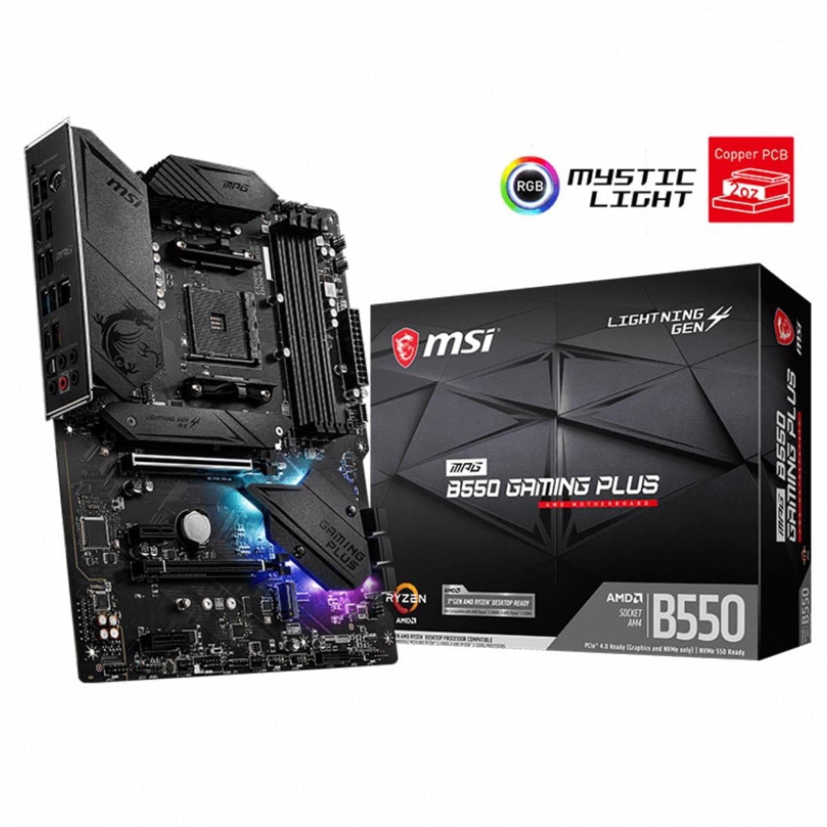 MSI MPG B550 Gaming Plus (ATX AMD AM4 DDR4 M.2 USB 3.2 Gen 2 HDMI ATX Gaming Motherboard AMD Ryzen 5000 Prozessoren ATX MPG B550 GAMING PLUS Bild 3