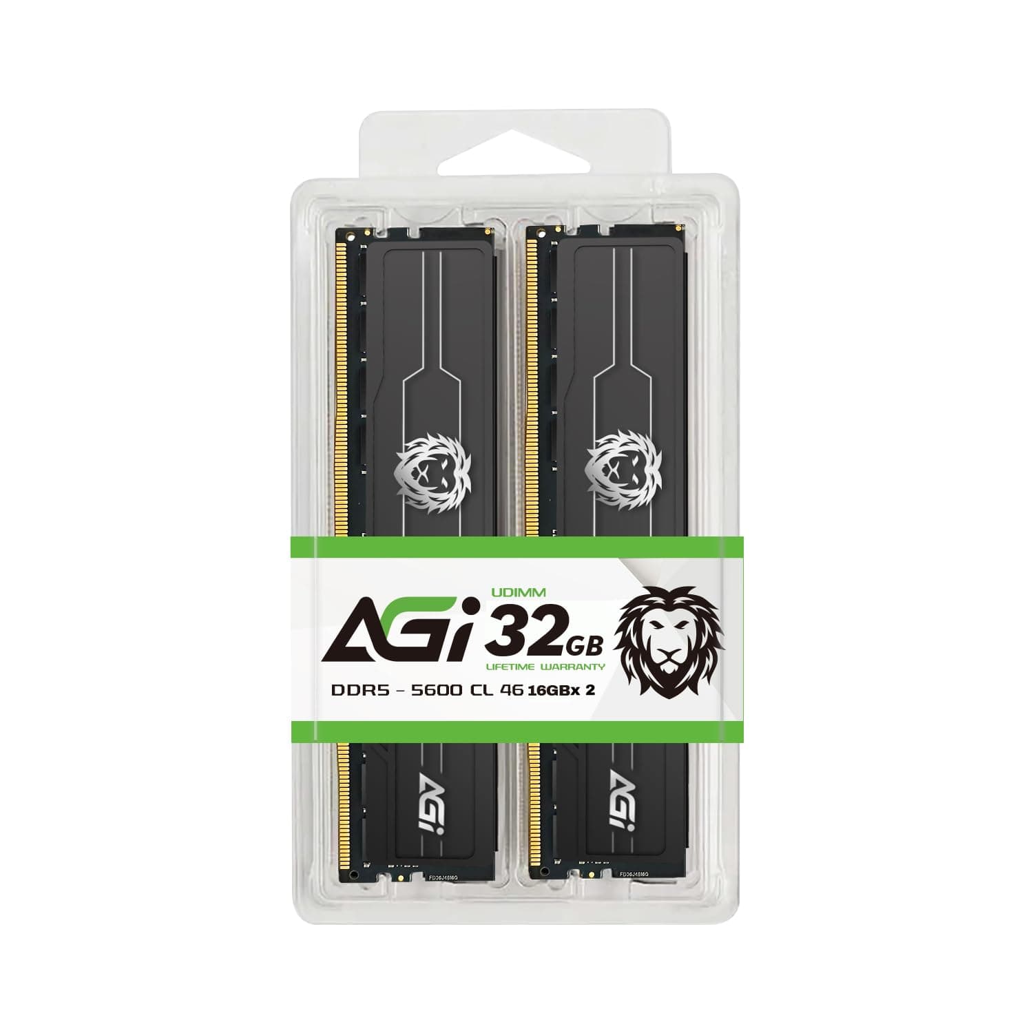 AGI UD238 DDR5 RAM 32GB Kit (2x16GB) 5600MHz UDIMM, CL46, Intel XMP 3.0 / AMD Expo, Desktop-RAM (PC) 32GB (2x16GB)