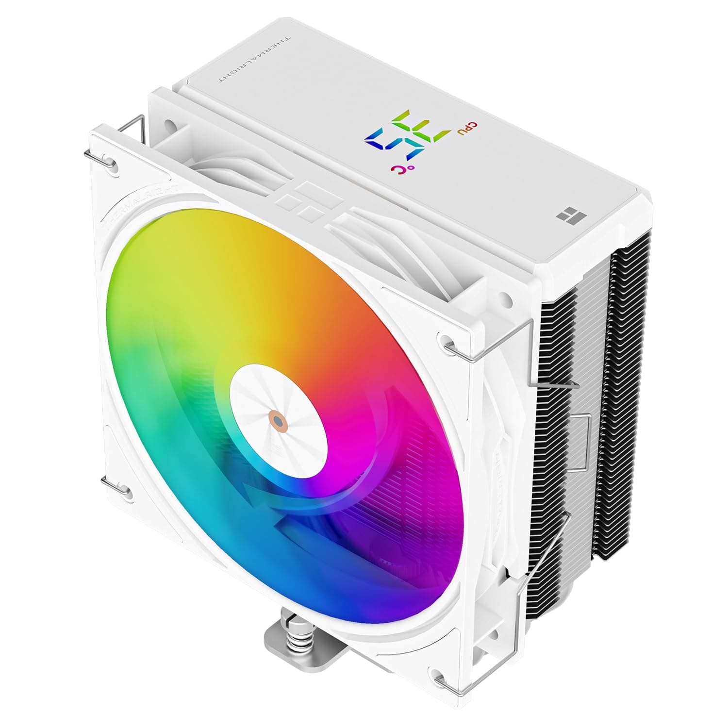 TR Assassin X 120R Digital ARGB Kühler für obere Abdeckung des digitalen Displays, TL-P12-S PWM Luftkühler, leise, unterstützt AM4/AM5, Intel LGA1851/1700/115X/1200 AX120R D ARGB WHITE