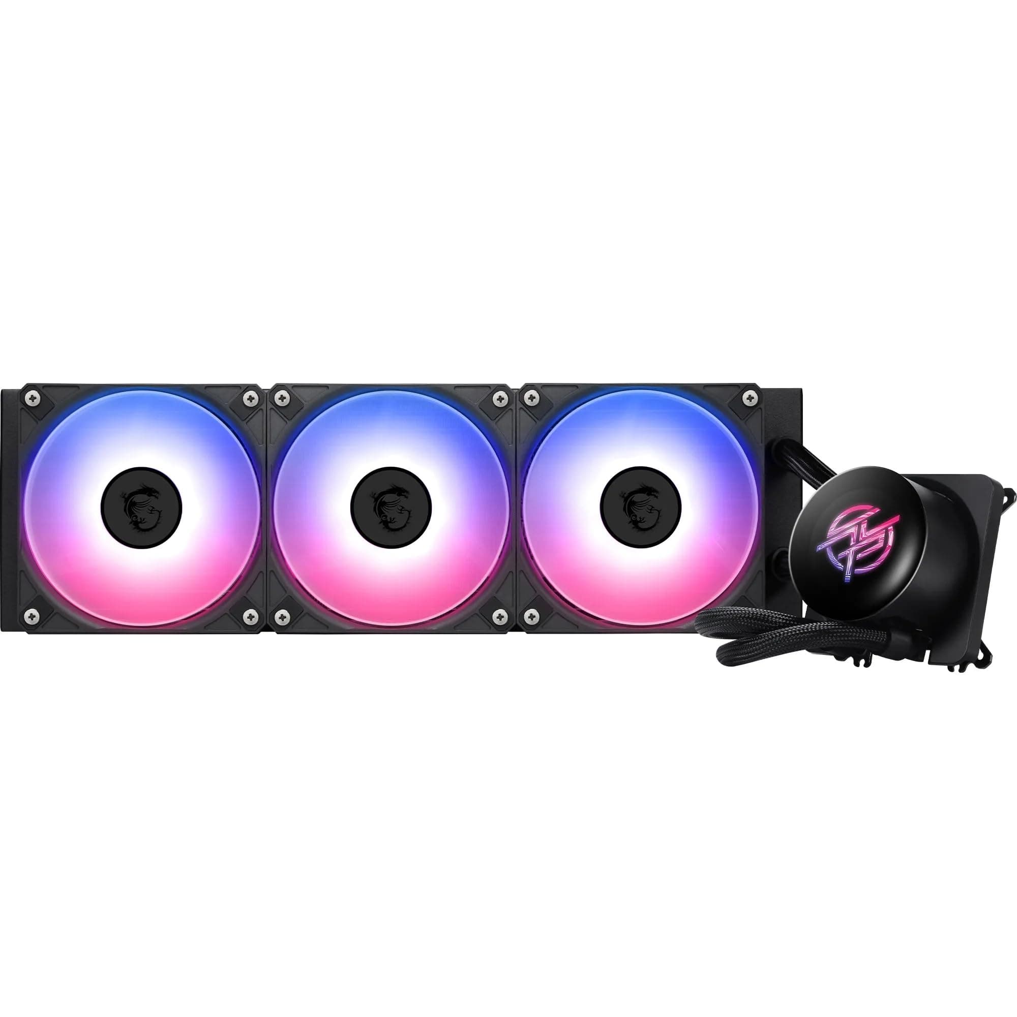 MSI MPG CORELIQUID P13 360 AIO CPU-Wasserkühlung – Vollflächige und schraubenlose Kupferbasis, verbessertes Wasserkanaldesign, ARGB GEN2, CycloBlade 9, Split-Flow-Radiator, Rifle-Lager-Lüfter Bild 2