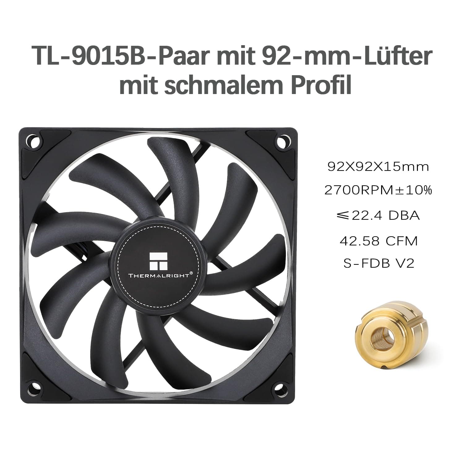 TR-Thermalright AXP90 X53 Black CPU-Kühler-53mm Höhe, leiser 92mm Low Profile Lüfter-2700U/min, für AM4/AM5,Intel LGA1851/1700/115x/1200,Niedriges Profil ITX PC Kühler-Schwarz 53mm Schwarz Bild 4