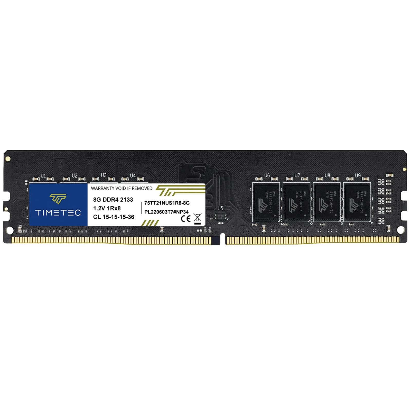 Timetec 8 GB DDR4 2133 MHz (PC4-2133P) PC4-17000 UDIMM Desktop-RAM – Non-ECC Unbuffered, 288-Pin, 1,2 V, CL15 DIMM-Speichermodul Bild 2