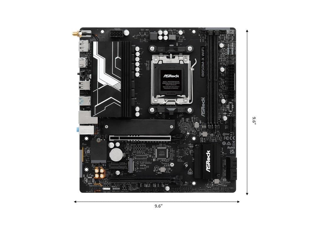 ASRock Placa Base B850M-X WiFi B850 AM5 Micro ATX WiFi R2.0 PCIe 4.0 Bild 3