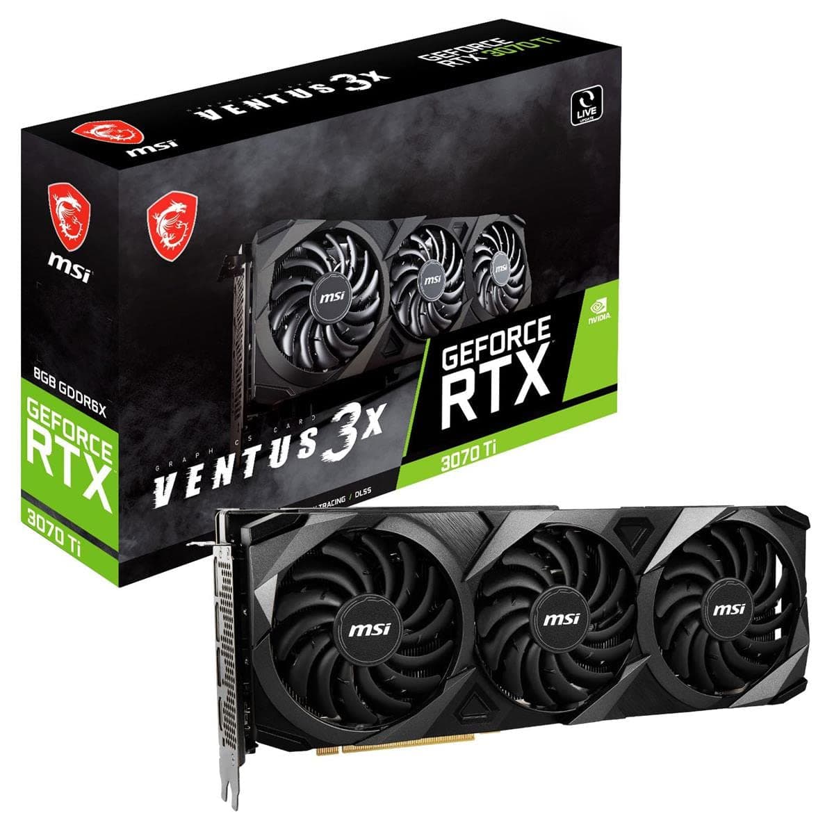 MSI Gaming GeForce RTX 3070 Ti 8GB GDRR6X 256-Bit HDMI/DP Nvlink Tri-Frozr 2 Ampere Architecture OC Grafikkarte (RTX 3070 Ti Ventus 3X 8G OC)