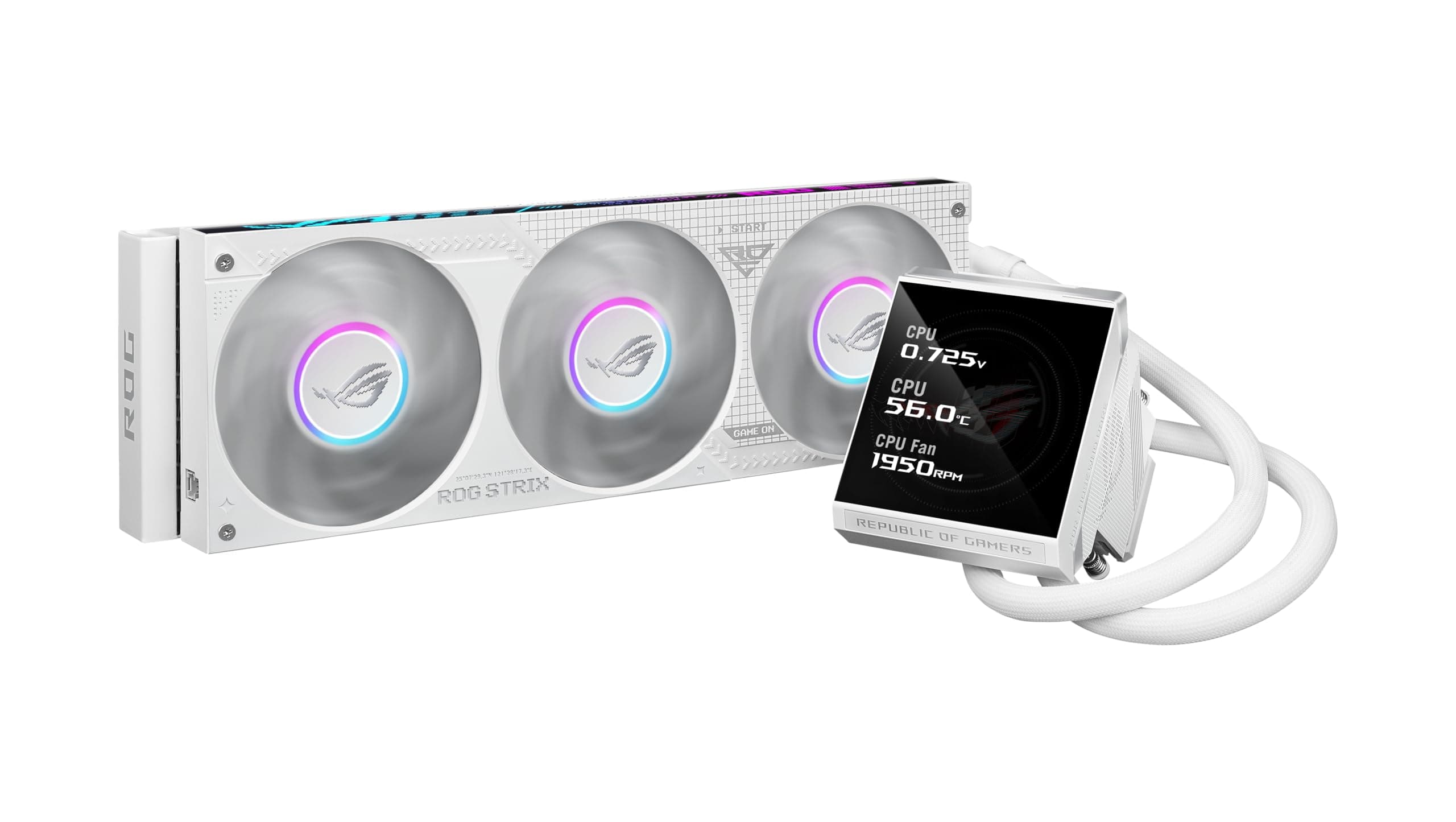 ASUS ROG STRIX LC IV 360 ARGB White Edition All-in-One Flüssig-CPU-Wasserkühlung (3x adressierbare ROG ARGB-Lüfter, Asetek-Pumpe 8. Generation, LCD-Display, Intel LGA 1700, 1200, 115X, AMD AM5, AM4) Bild 2