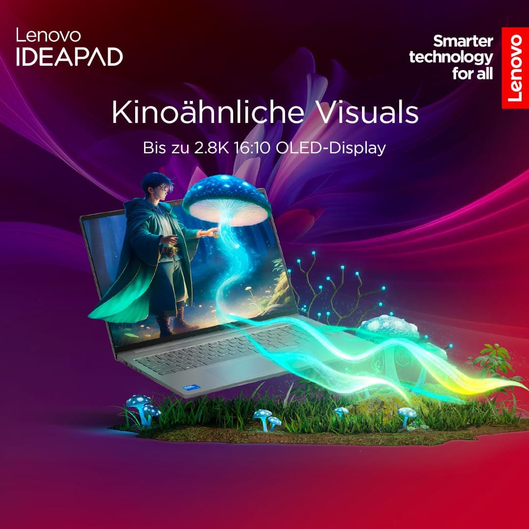 Lenovo IdeaPad Slim 5i Laptop | 14" OLED WUXGA Display | Intel Core i7-13620H | 16GB RAM | 512GB SSD | Intel UHD Grafik | Windows 11 Home | QWERTZ | Luna Grau | 3 Monate Premium Care Bild 5