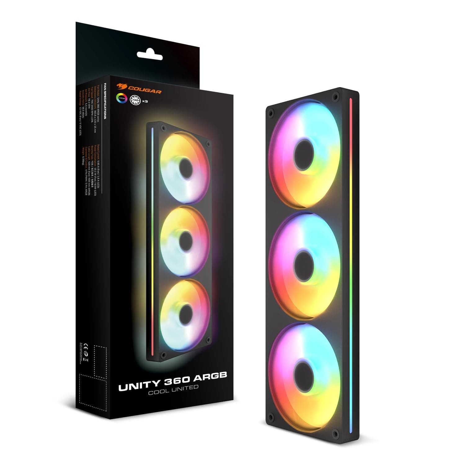COUGAR Unity ARGB Single-Frame-PWM-Lüfter 360 Reverse Balck Bild 5