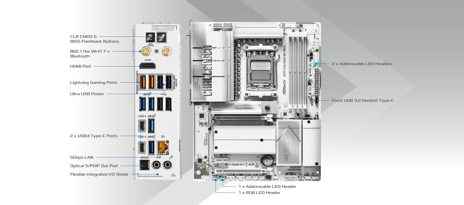 X870E Challenger WiFi White (AM5) (D) Bild 5