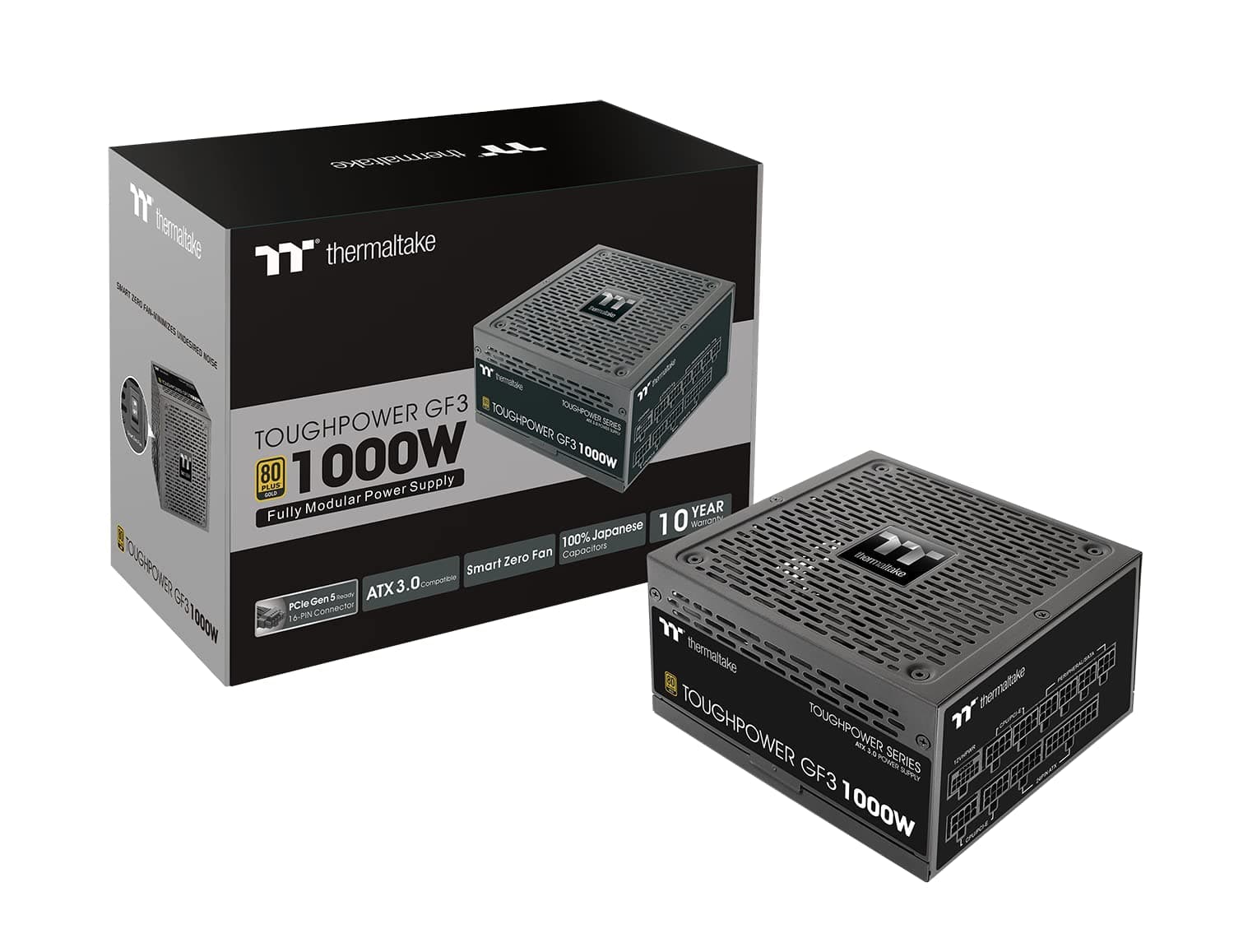 Thermaltake Toughpower GF3 1000W | ATX 3.0 | PCIe Gen 5 Ready | Smart Zero Fan | 80 Gold Platinum | Fully Modular