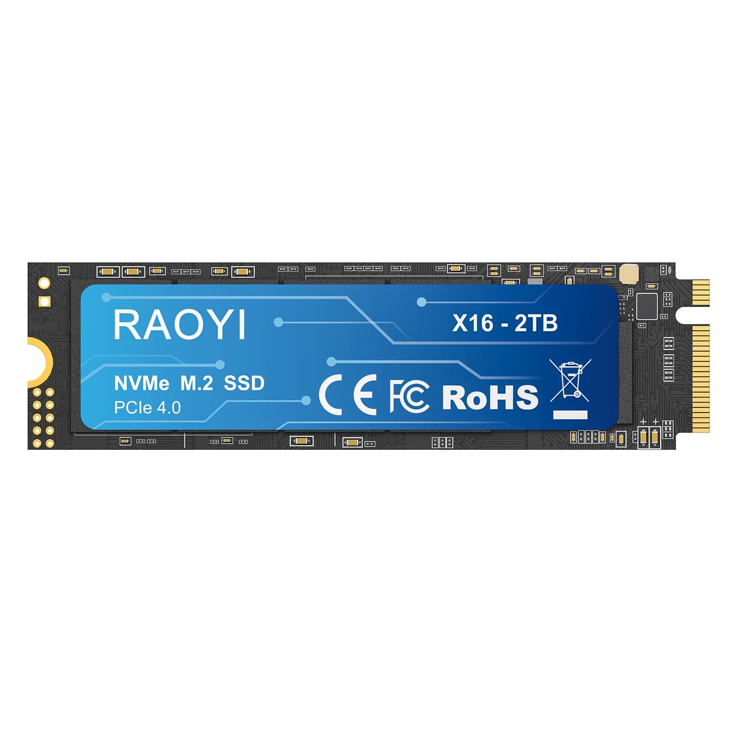RAOYI 2 TB NVMe Internes Solid State Drive M.2 2280 PCIe Gen4x4 SSD, bis zu 5000 MB/s, SLC-Cache, Speicher und Speichererweiterung für PS5 Laptop Desktop Bild 2