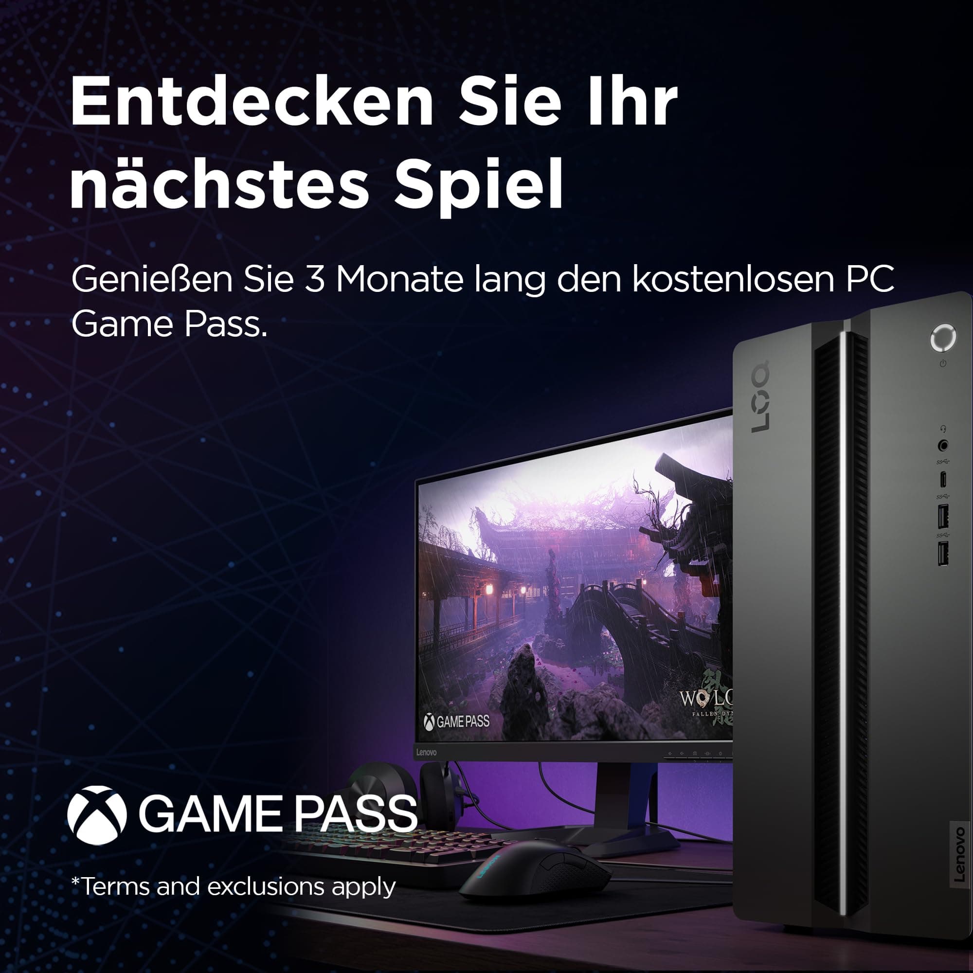Lenovo LOQ Tower Gaming Desktop-PC | NVIDIA GeForce RTX 5060 | Intel Core i5-14400F |16GB RAM | 1TB SSD | Win11 | Luna Grau - Raven Schwarz | 17L | 3 Monate GamePass | 3 Monate Premium Care Bild 6