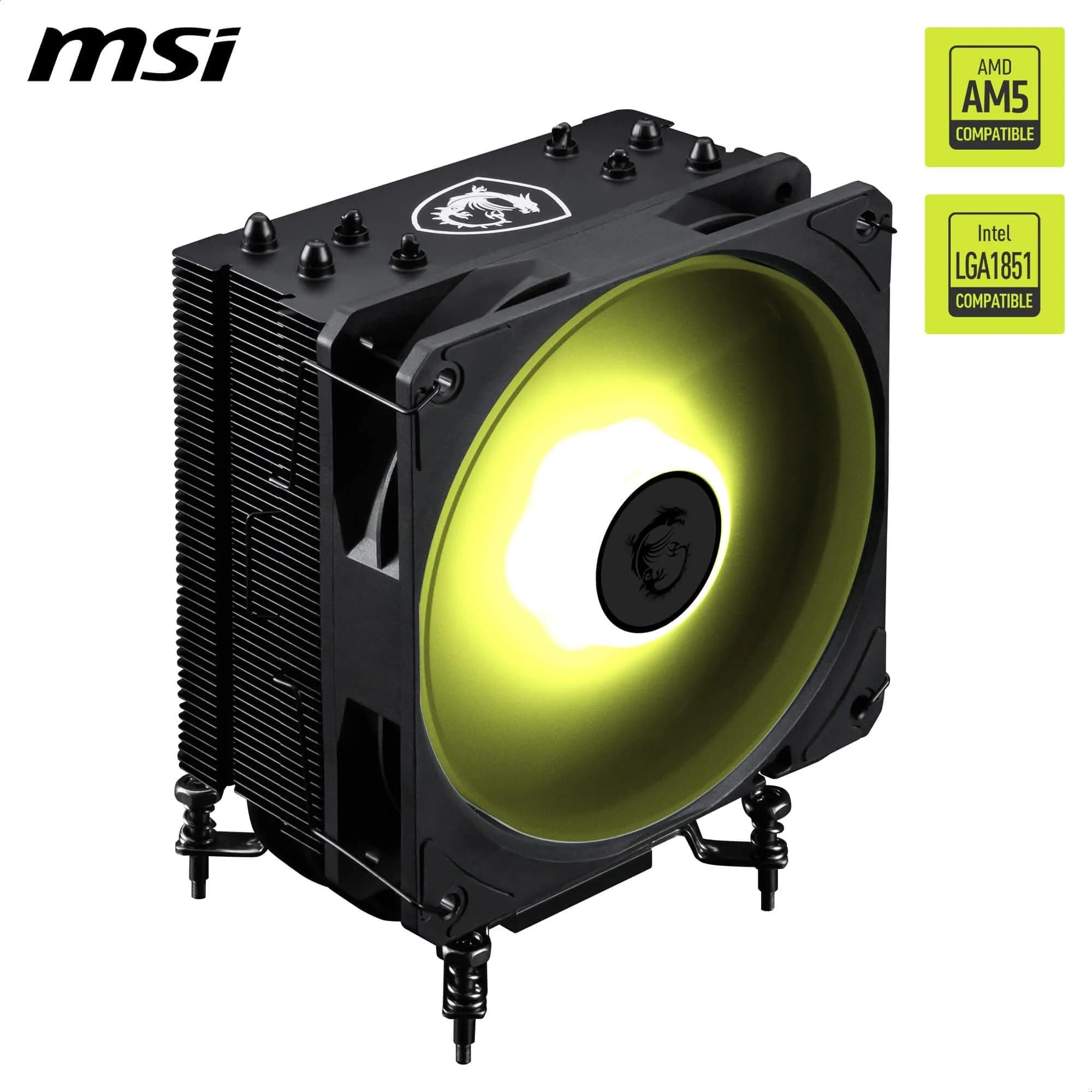 MSI MAG COREFROZR AA13 CPU-Luftkühler – Direct Touch, vier 6-mm-Kupfer-Heatpipes, ARGB, CycloBlade 7, voraufgetragene Wärmeleitpaste, Lüfter mit Rifle-Lager Bild 3