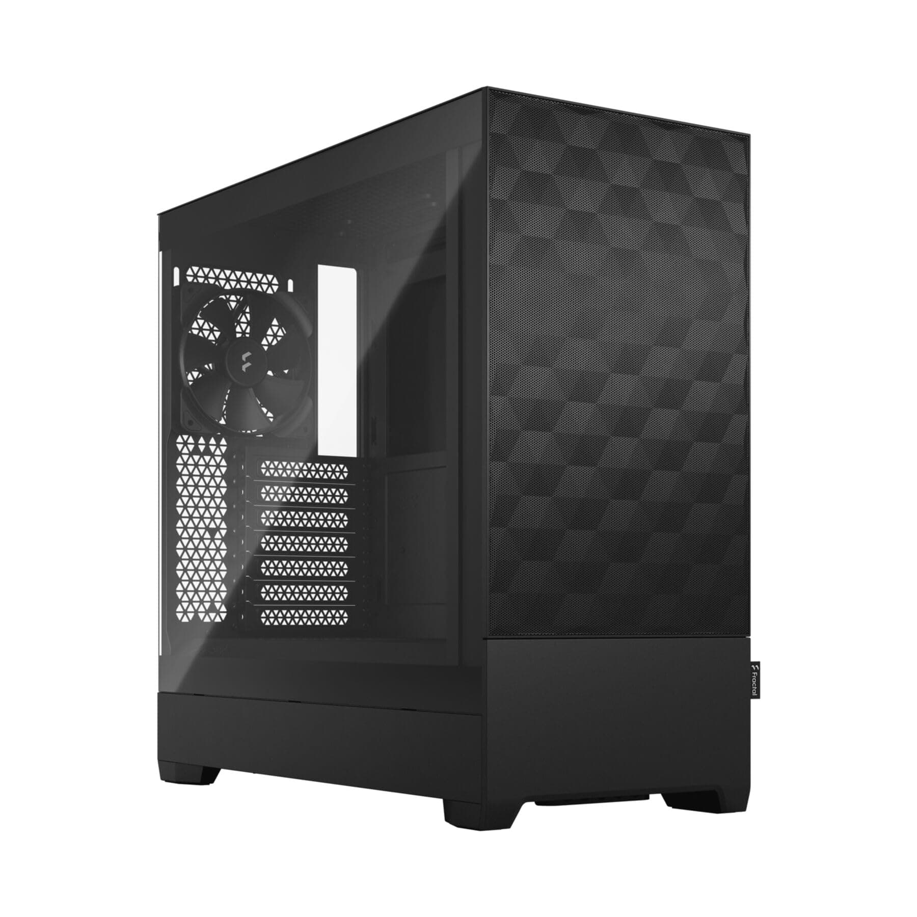 Fractal Design Pop Air Black - ATX PC Gehäuse mit Tempered Glass, Honeycomb-Mesh-Front, 3X 120 mm Lüfter, High Airflow Mid Tower Gaming Case Schwarzes gehärtetes Glas, klar getönt ATX Air