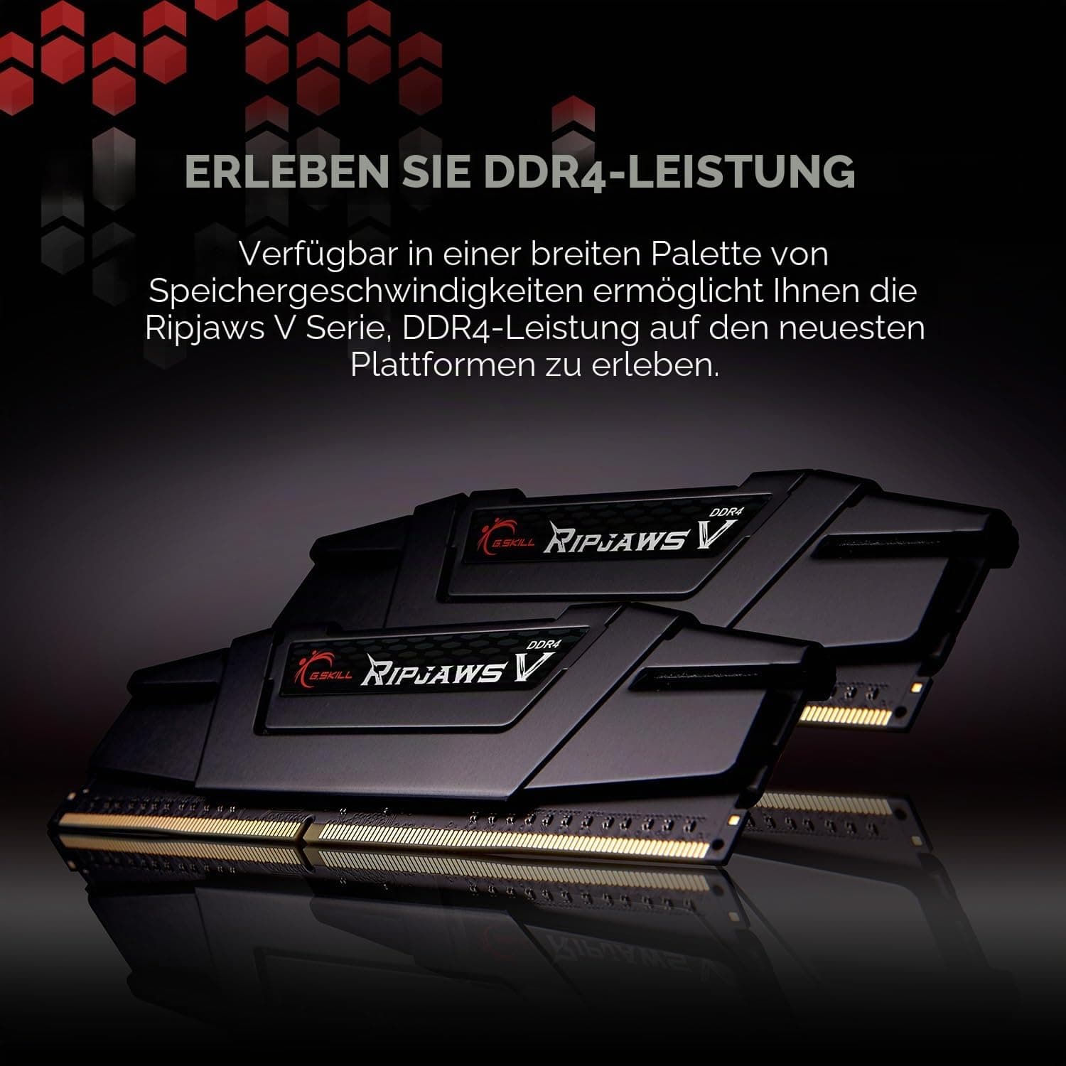 G.Skill Ripjaws F4-3600C18D-32GVK V Series (Intel XMP) DDR4 RAM 32 GB (2 x 16 GB) 3600 MT/s CL18-22-22-42 1,35 V Desktop-Computerspeicher UDIMM - Schwarz 32GB (2x16GB) DDR4 3600 Schwarz Bild 3