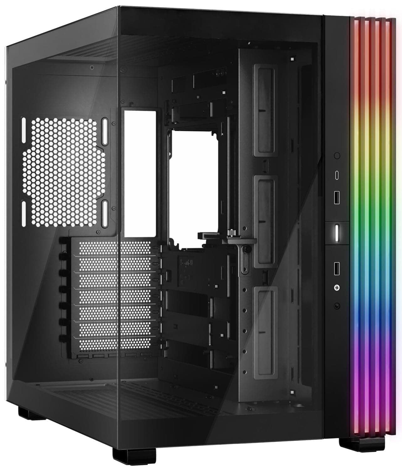 be quiet! Light Base 600 DX Black PC-Gehäuse, atemberaubender Panorama-Blick, Show Case, Dual Chamber Design, massiver ARGB LED-Streifen, invertiert und horizontal nutzbar, Backside Connector Design Bild 2