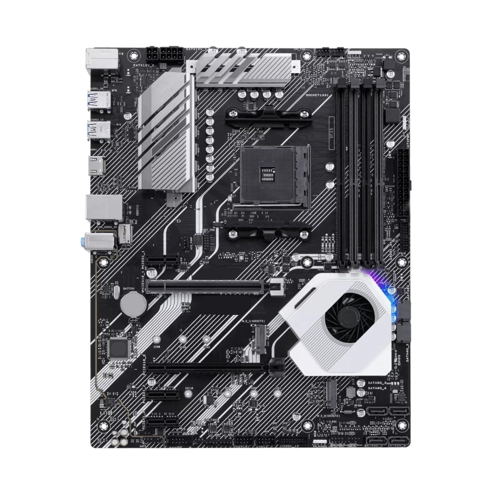 for X570-P Motherboard Unterstützt 5500 5600X 5700X 5800X3D CPU 4xDDR4 5100MHz 128GB NVME M.2 HDMI ATX AM4 for ASUS, Replacement Part