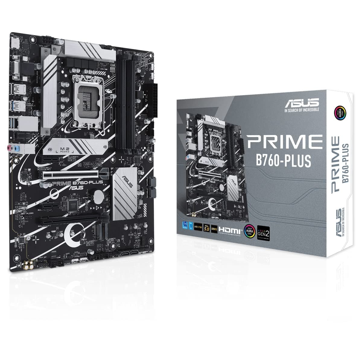 ASUS Prime B760-PLUS Gaming Mainboard Sockel Intel LGA 1700 (Intel B760, ATX, DDR5 Speicher, PCIe 5.0, 3X PCIe 4.0 M.2, Thunderbolt 4, Aura Sync) Bild 2