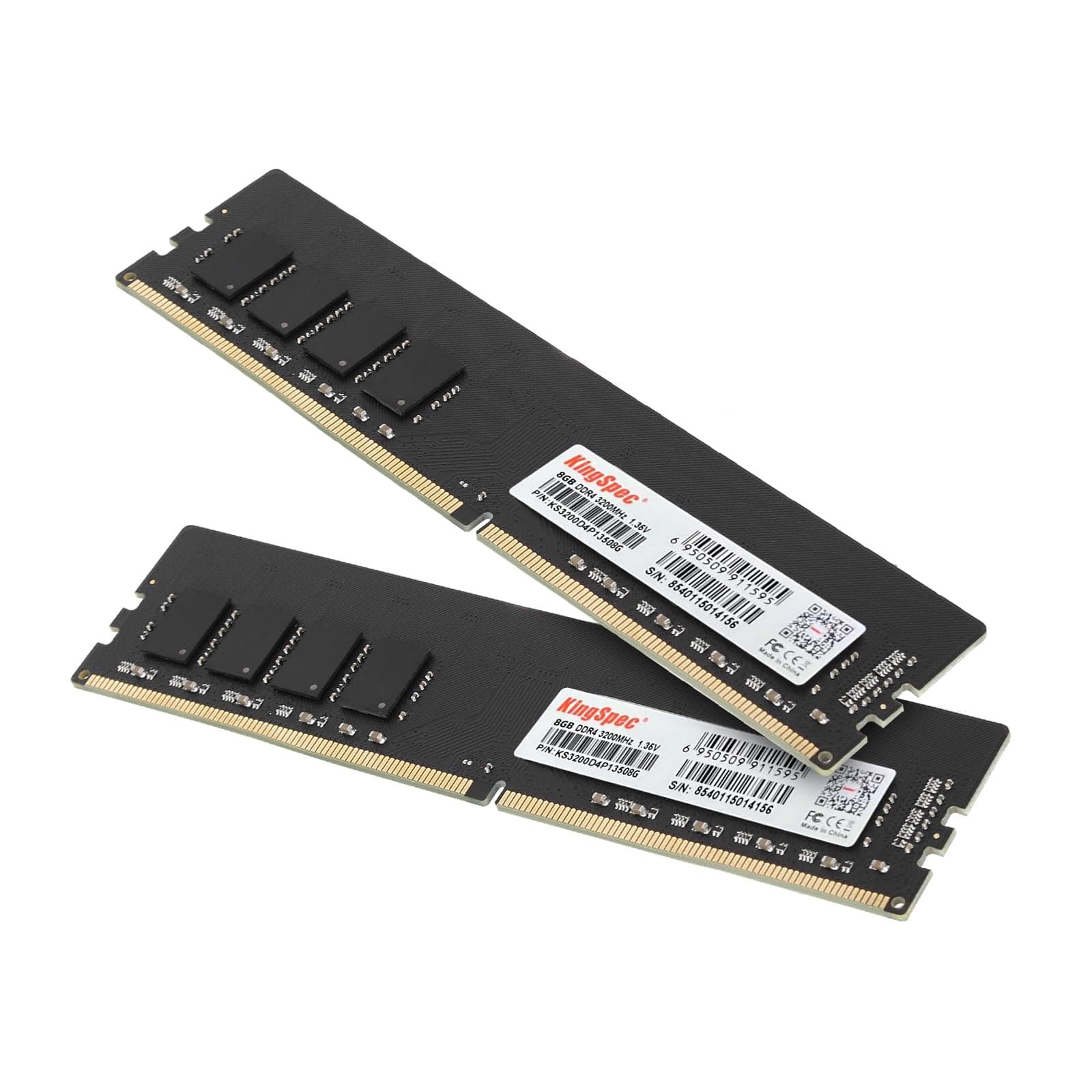 KingSpec 16 GB (2 x 8 GB) DDR4 RAM 3200 MHz für Desktop – Plug-and-Play, Heim- und Bürogebrauch, Standardversion, 288-Pin DIMM CL18 1,35 V Computerspeicher, kompatibel mit den meisten Intel/AMD-PCs 16GB (2x8GB) 3200 MHz