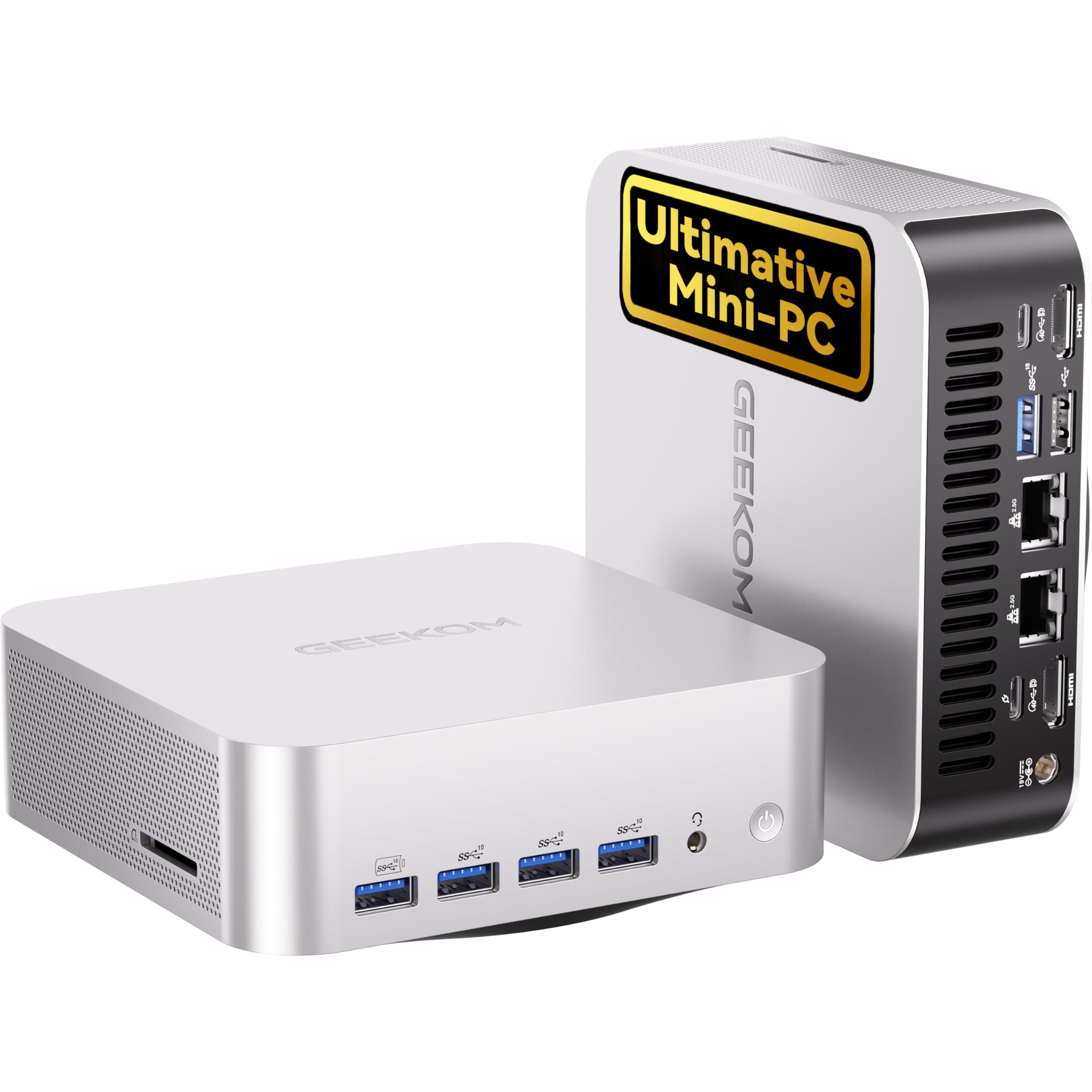 GEEKOM AI Mini PC A9 Max mit AMD Ryzen AI 9 HX 370(12C/24T, bis zu 5.1GHz), 32GB DDR5+ 2TB SSD, 2.5G Dual-LAN Mini Computer Windows 11 pro mit 2×USB4|HDMI2.1|Wi‑Fi 7&BT 5.4 für Alle Einsatzszenarien AI 9 HX 370(32+2)