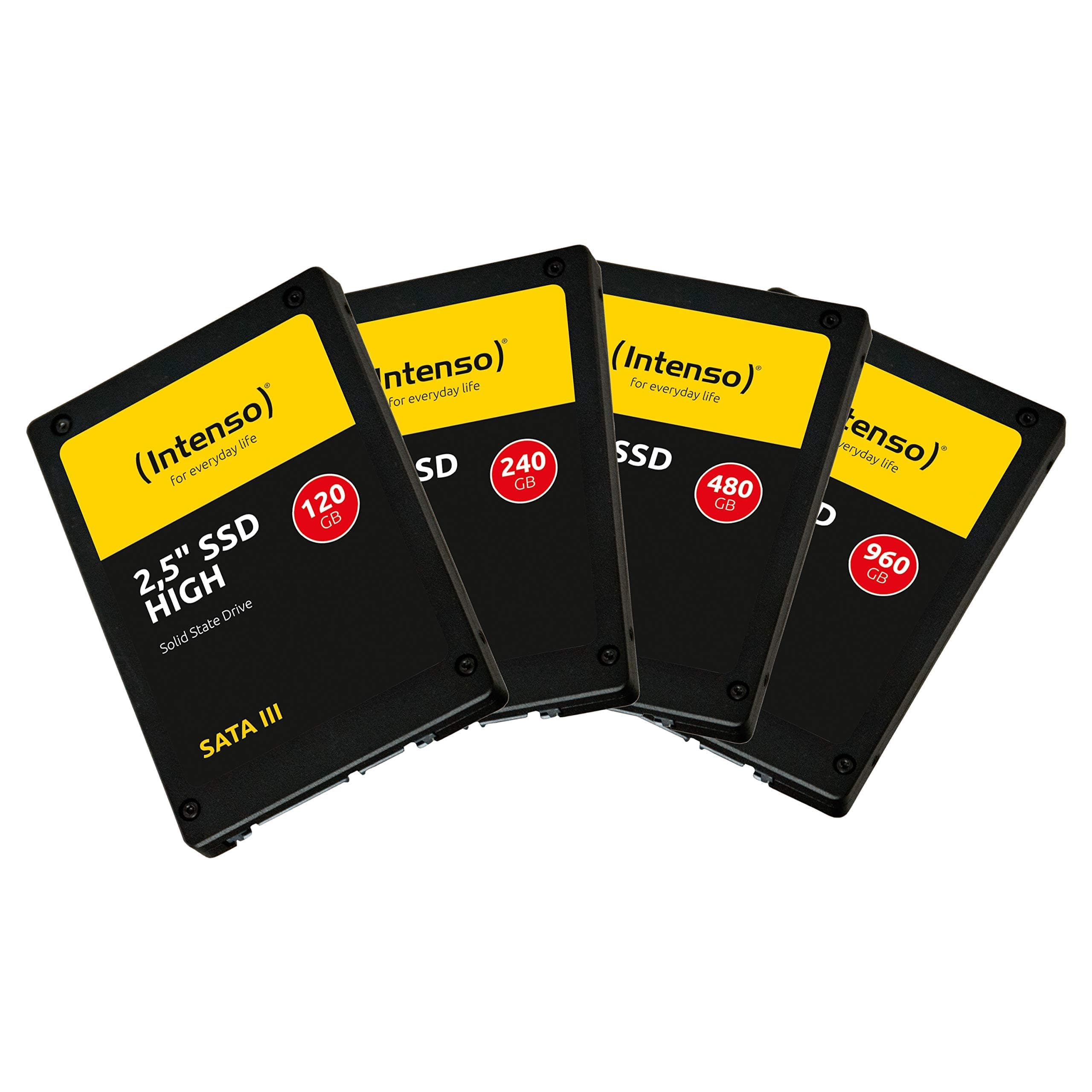 Intenso Interne 2,5" SSD SATA III High, 240 GB, 520 MB/Sekunden, Schwarz, Festkörper-Laufwerk 240GB Sata 2,5" High Bild 3