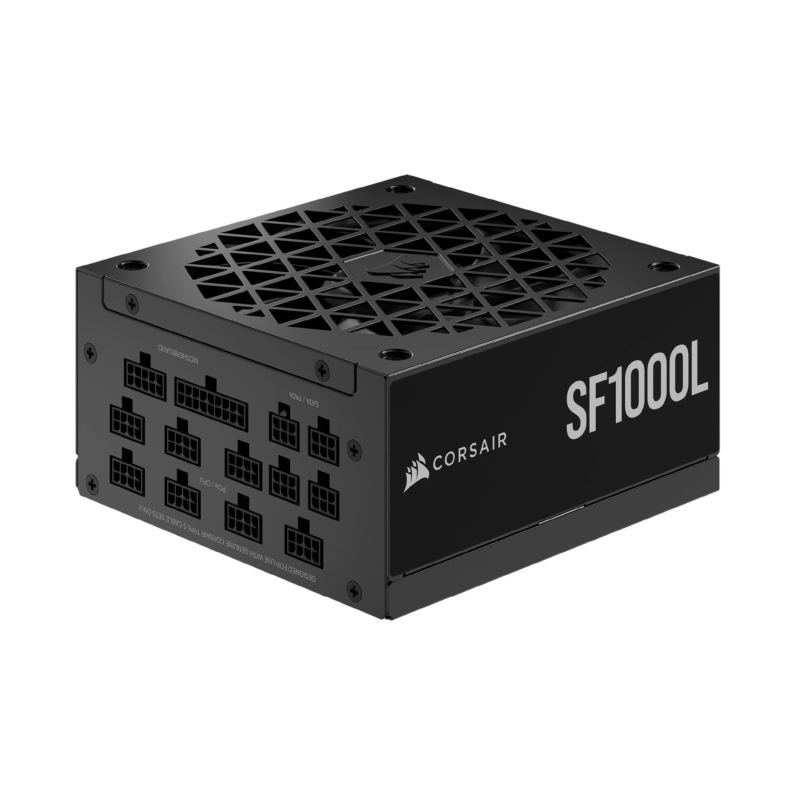 Corsair SF1000L Vollmodulares, Geräuscharmes SFX-Netzteil - ATX 3.1- Und PCIe 5.1-Kompatibel - Leiser 120-mm-PWM-Lüfter - 80 PLUS Gold-Effizienz - Null-Drehzahl-Modus - 105°C-Kondensatoren - Schwarz 1000 Watts