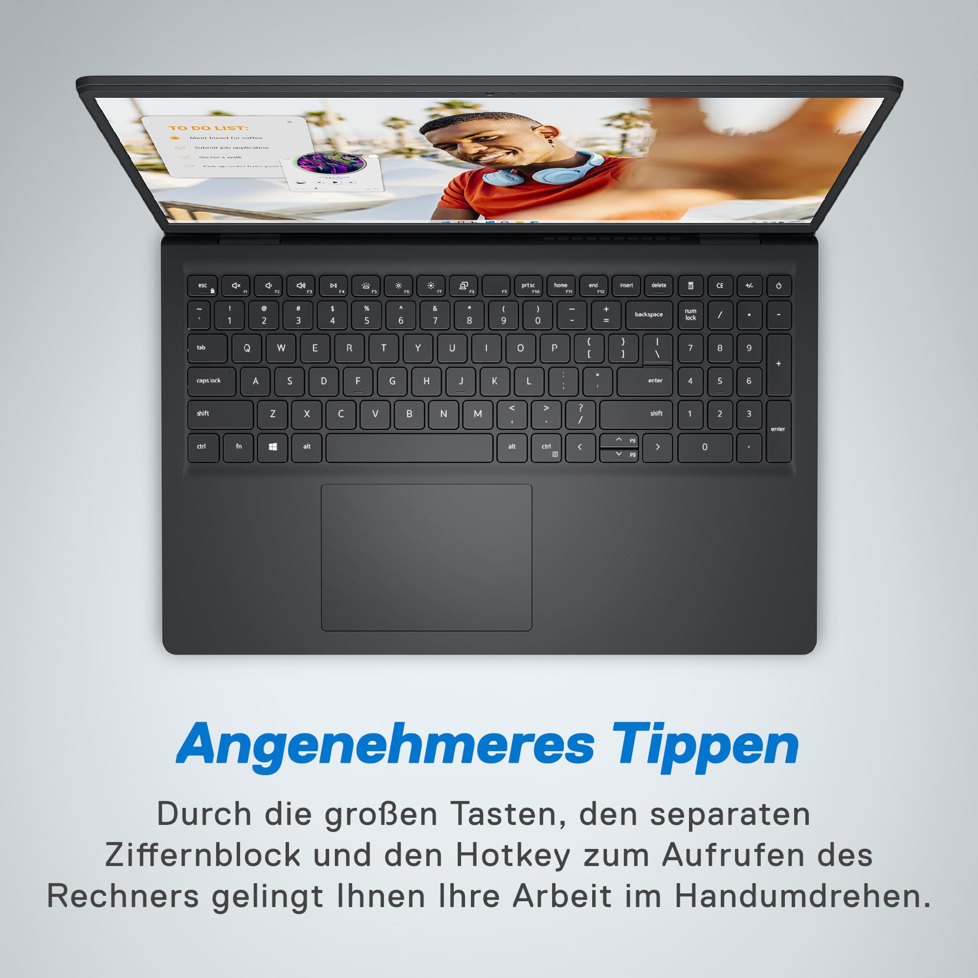 Dell Inspiron 15 3535 Laptop 15.6 Inch FHD 120Hz, AMD Ryzen 5 7520U, 8GB RAM LPDDR5, 512GB SSD, AMD Radeon Graphics, Intel Wi-Fi 6, Windows 11 Home, German QWERTY Black Ryzen 5 7520U 8 GB 512GB Bild 2