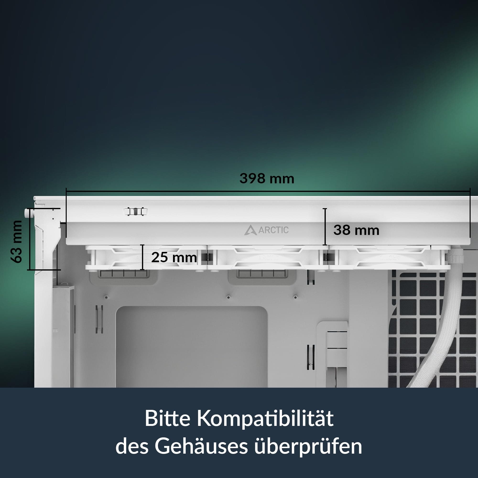 ARCTIC Liquid Freezer III Pro 360 A-RGB - Wasserkühlung PC, AIO CPU Wasserkühler, 3x120 mm, 38 mm Radiator, PWM-Pumpe, VRM-Lüfter, AMD AM5/AM4, Intel LGA1851/1700 Contact Frame - Weiß Bild 6