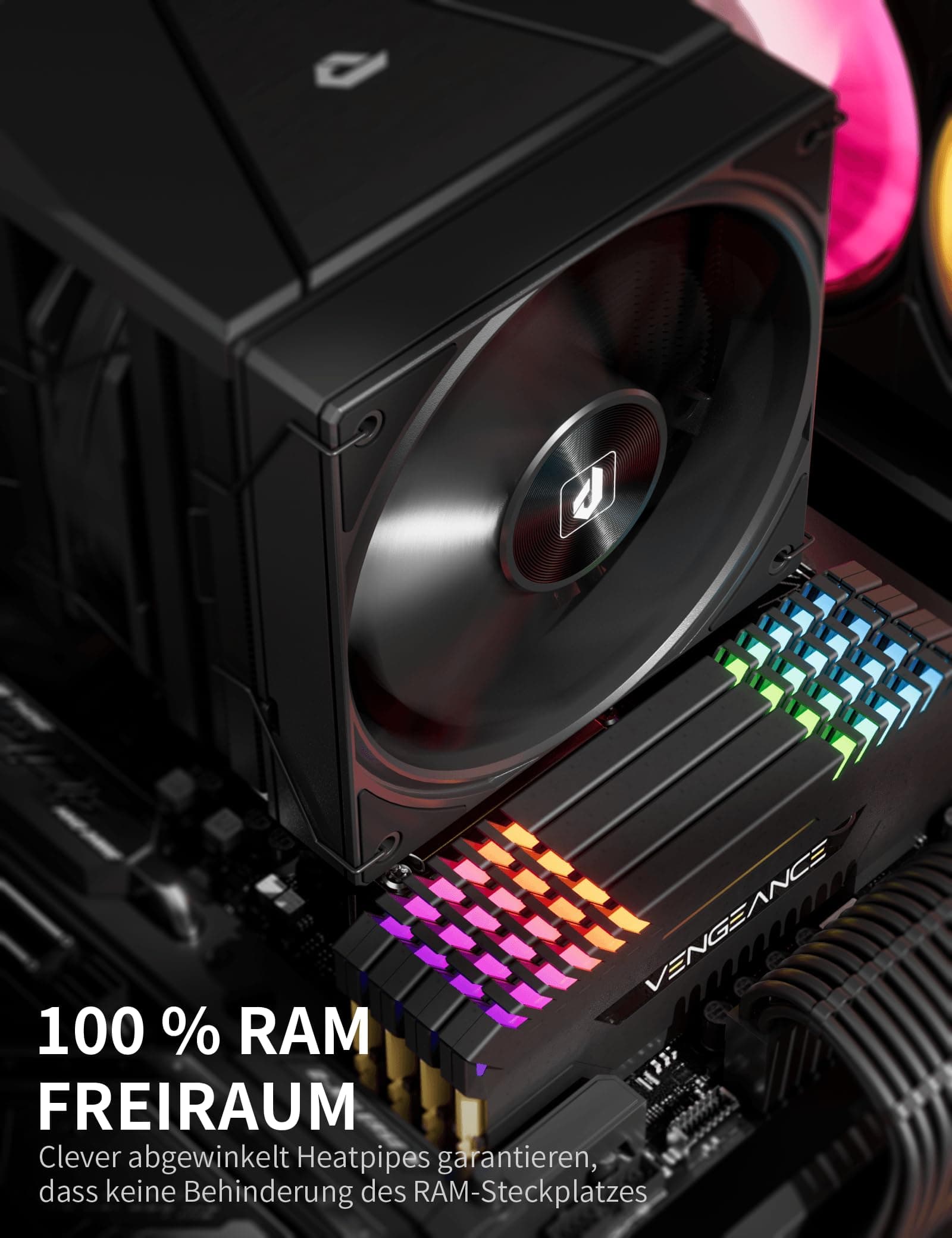 upHere UE2 Elite T8 CPU Kühler 120mm,Dual-Tower mit 8 Heatpipes,TDP 280W,Prozessorlüfter für AM5/AM4/AM3 Intel 1851/1700/115x/1200,Leiser PC Kühler UE2 Elite T8-Weiß Bild 8